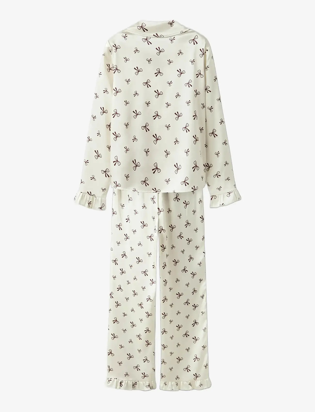LMTD - NLFBOW SATIN PYJAMAS - antique white - 1