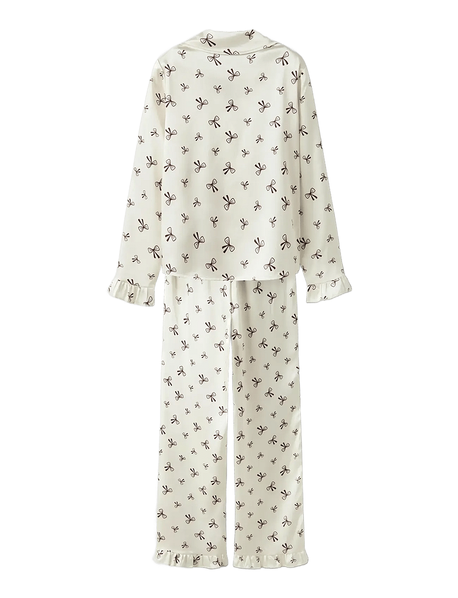 LMTD - NLFBOW SATIN PYJAMAS - pyjamassæt - antique white - 2