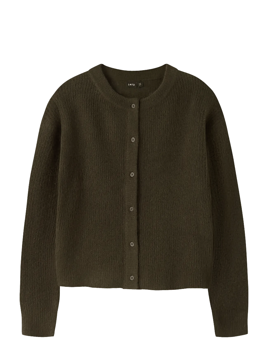 LMTD - NLFKLEAVE LS SHORT KNIT CARDIGAN - gebreide vesten - kalamata - 0