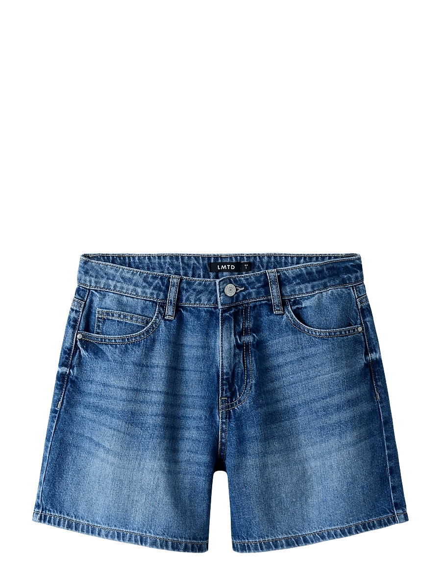 LMTD - NLFBETT DNM NW MOM LC SHORTS - jeansshorts - medium blue denim - 0