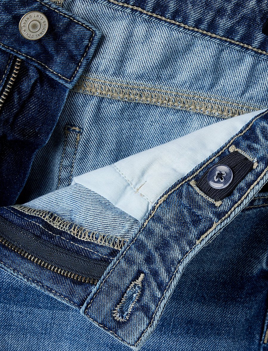 LMTD - NLFBETT DNM NW MOM LC SHORTS - jeansshorts - medium blue denim - 4