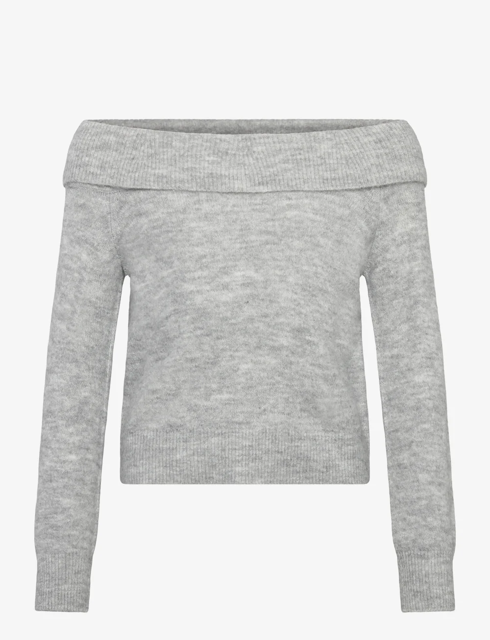 LMTD - NLFLODETS LS OFF SHOULDER KNIT TOP - trøjer - light grey melange - 0