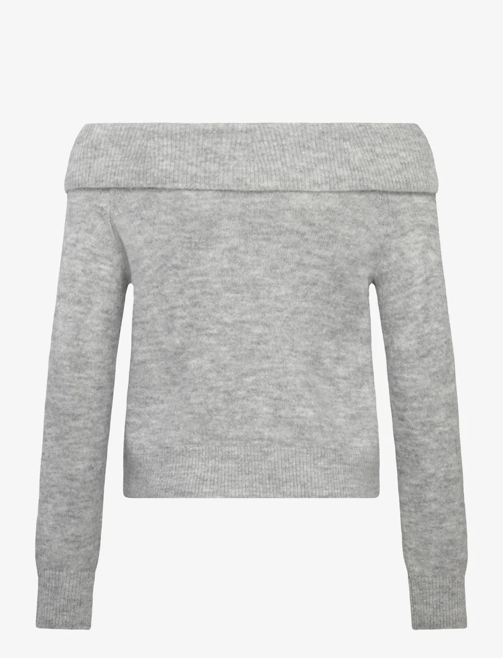 LMTD - NLFLODETS LS OFF SHOULDER KNIT TOP - trøjer - light grey melange - 1