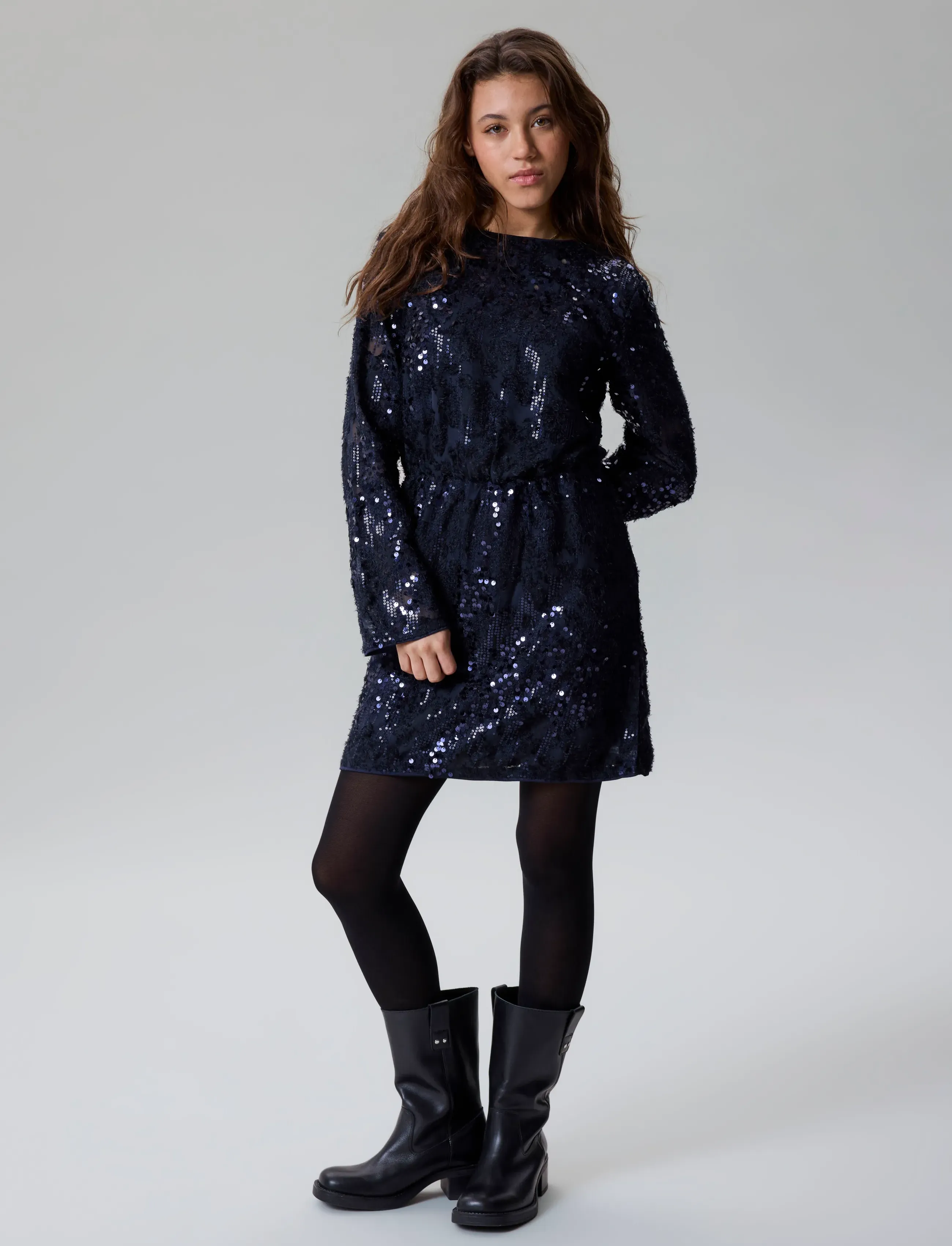 LMTD - NLFRISIANNA LS SHORT DRESS - partykleider - night sky - 1