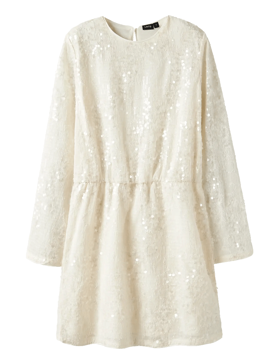 LMTD - NLFRISIANNA LS SHORT DRESS - feestjurken - white alyssum - 1