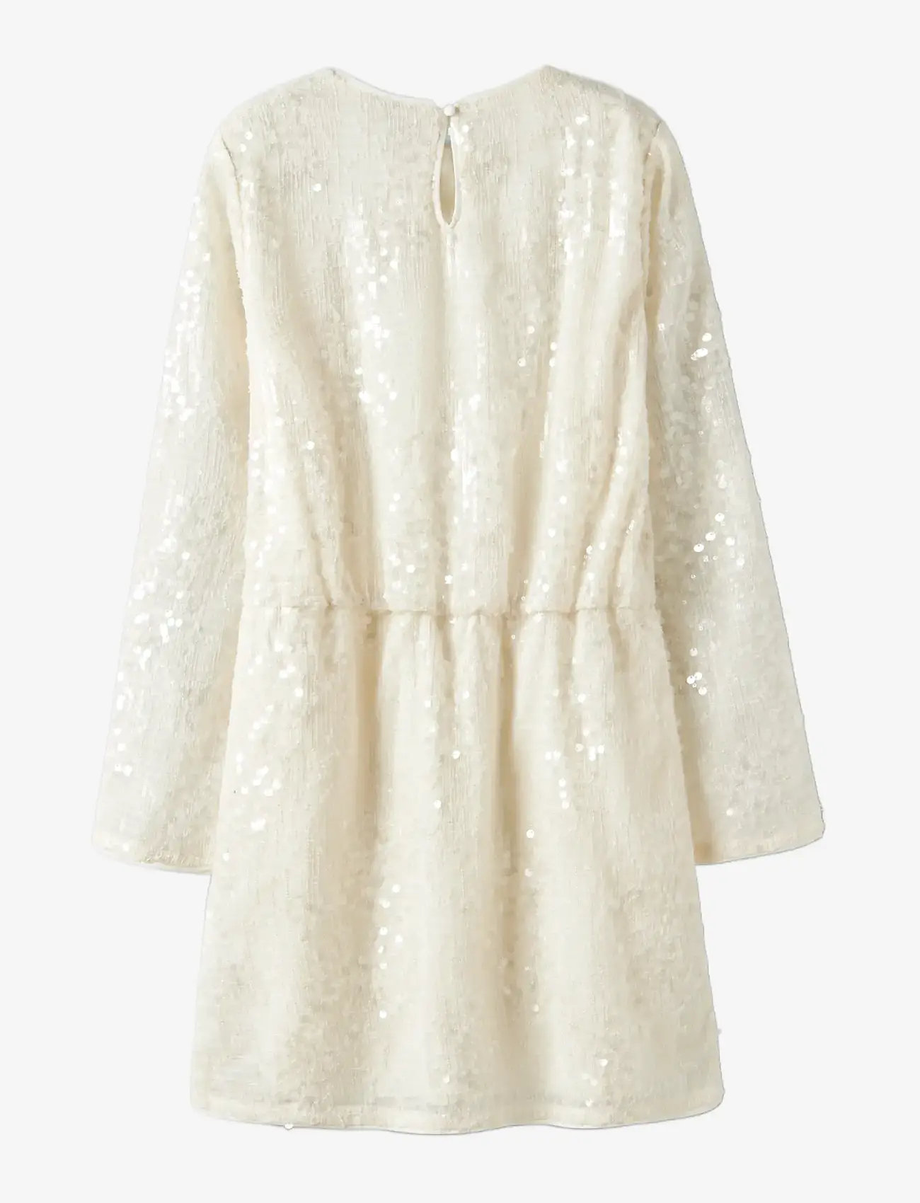 LMTD - NLFRISIANNA LS SHORT DRESS - festklänningar - white alyssum - 2