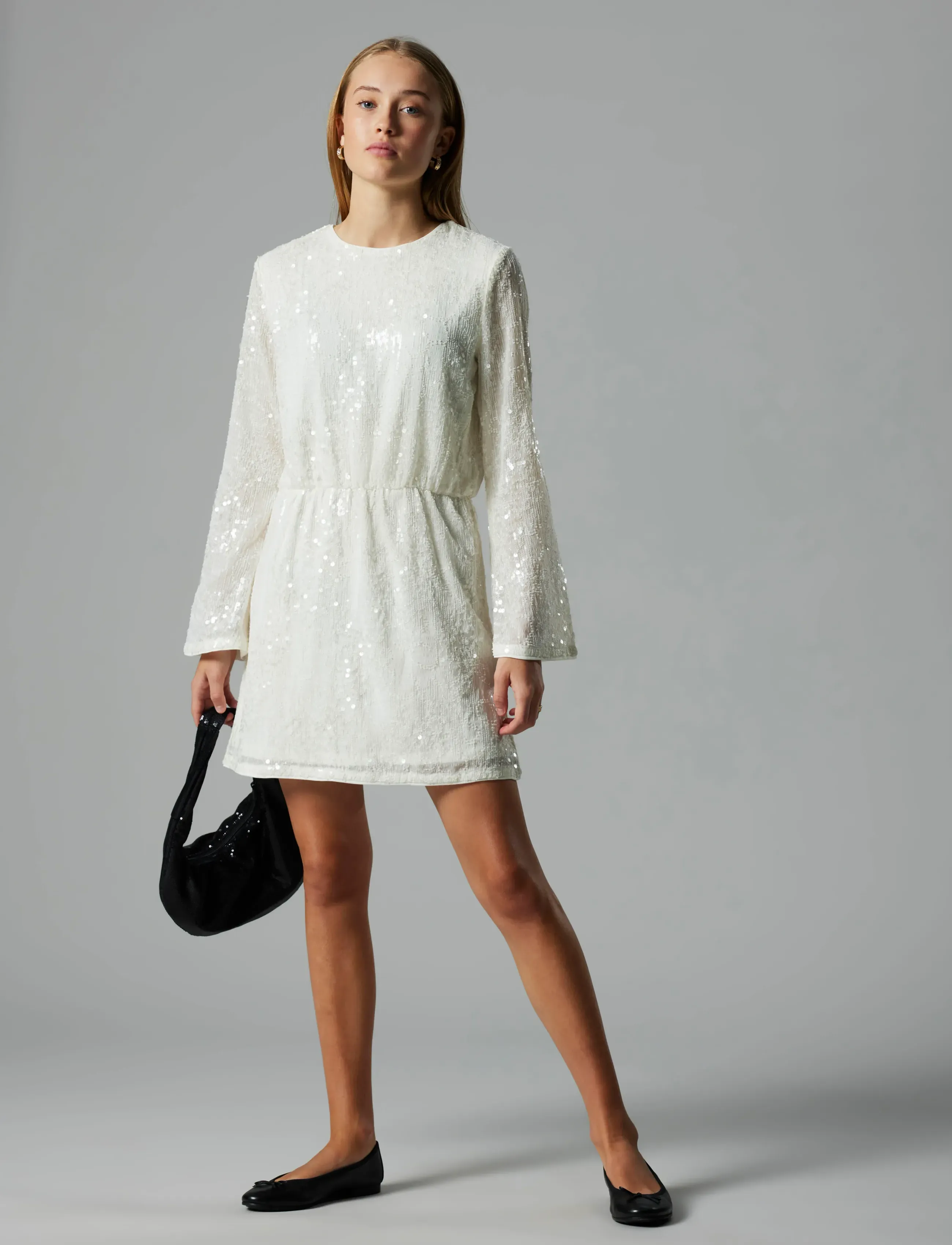 LMTD NLFRISIANNA LS SHORT DRESS - Klänningar & Kjolar - WHITE ALYSSUM / cream