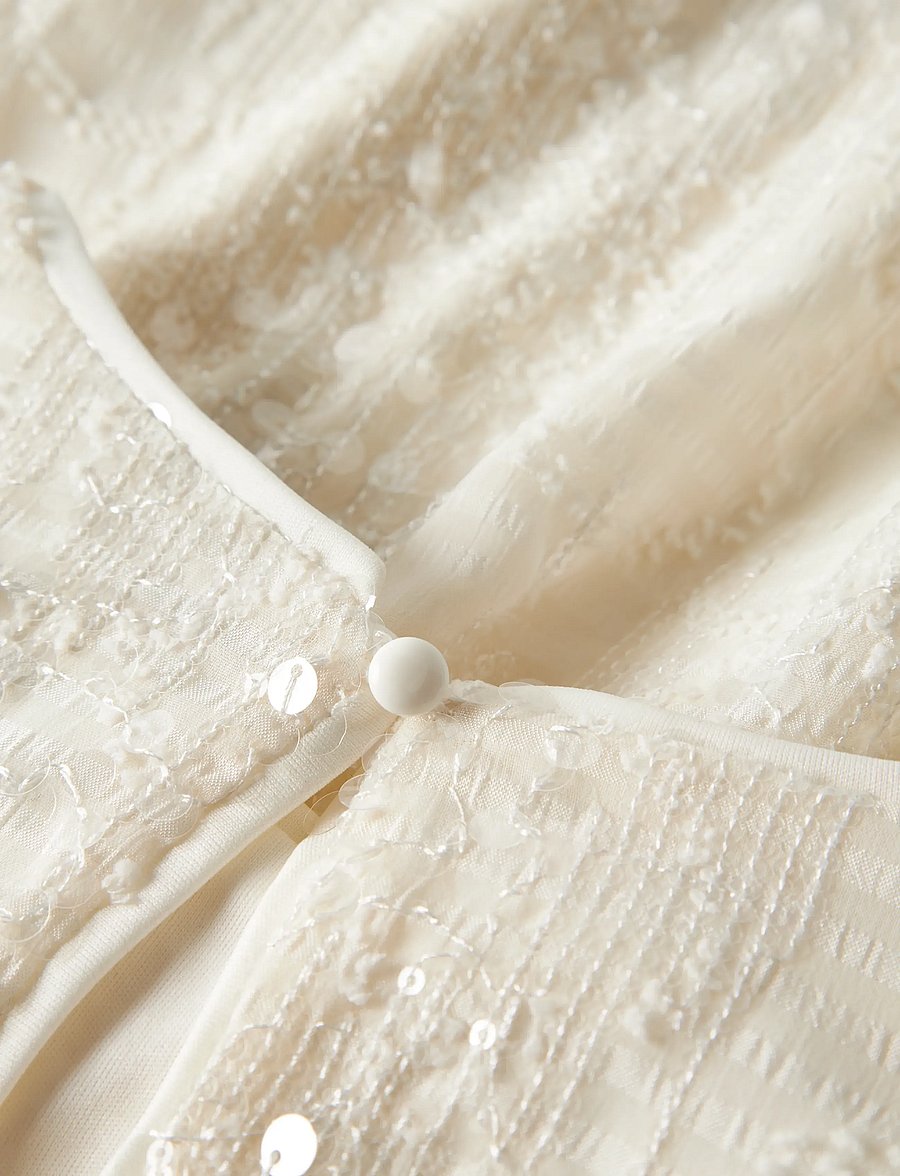 LMTD - NLFRISIANNA LS SHORT DRESS - feestjurken - white alyssum - 4