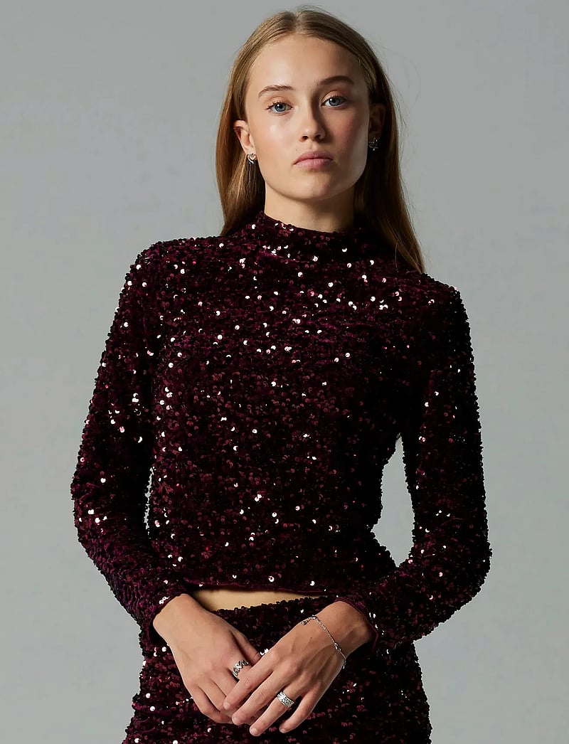 LMTD - NLFGLAM LS SHORT S TOP - blusen & tuniken - fig - 0