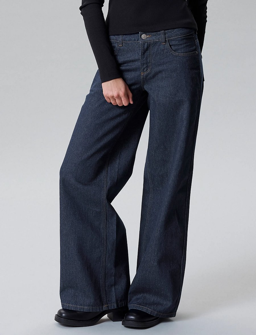LMTD - NLFBIRM LW WIDE PANT NOOS - wide leg jeans - dark blue denim - 2