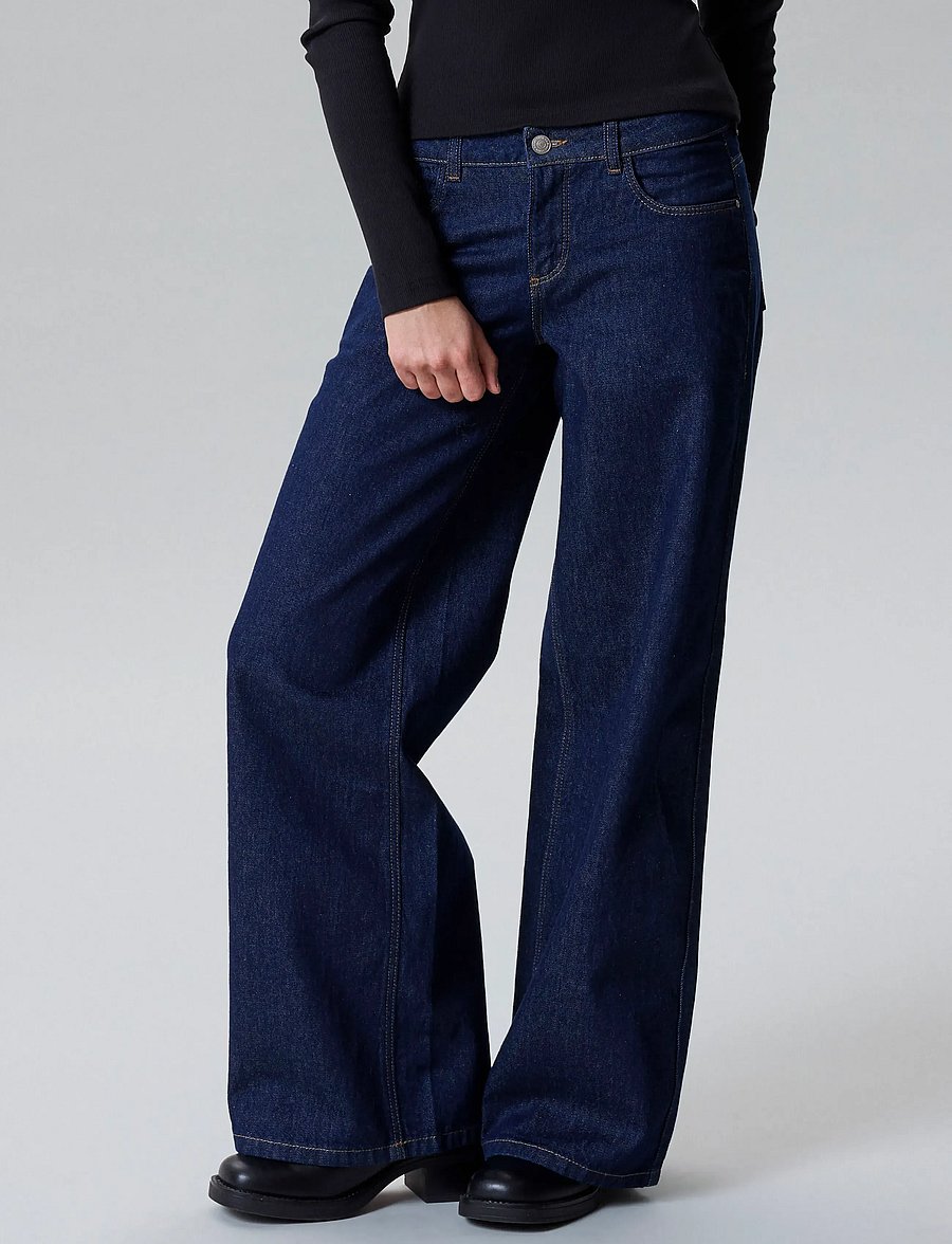 LMTD - NLFBIRM LW WIDE PANT NOOS - pantalons larges - dark blue denim - 2