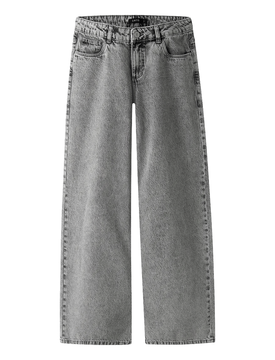 LMTD - NLFBIRM LW WIDE PANT NOOS - pantalons larges - light grey denim - 1