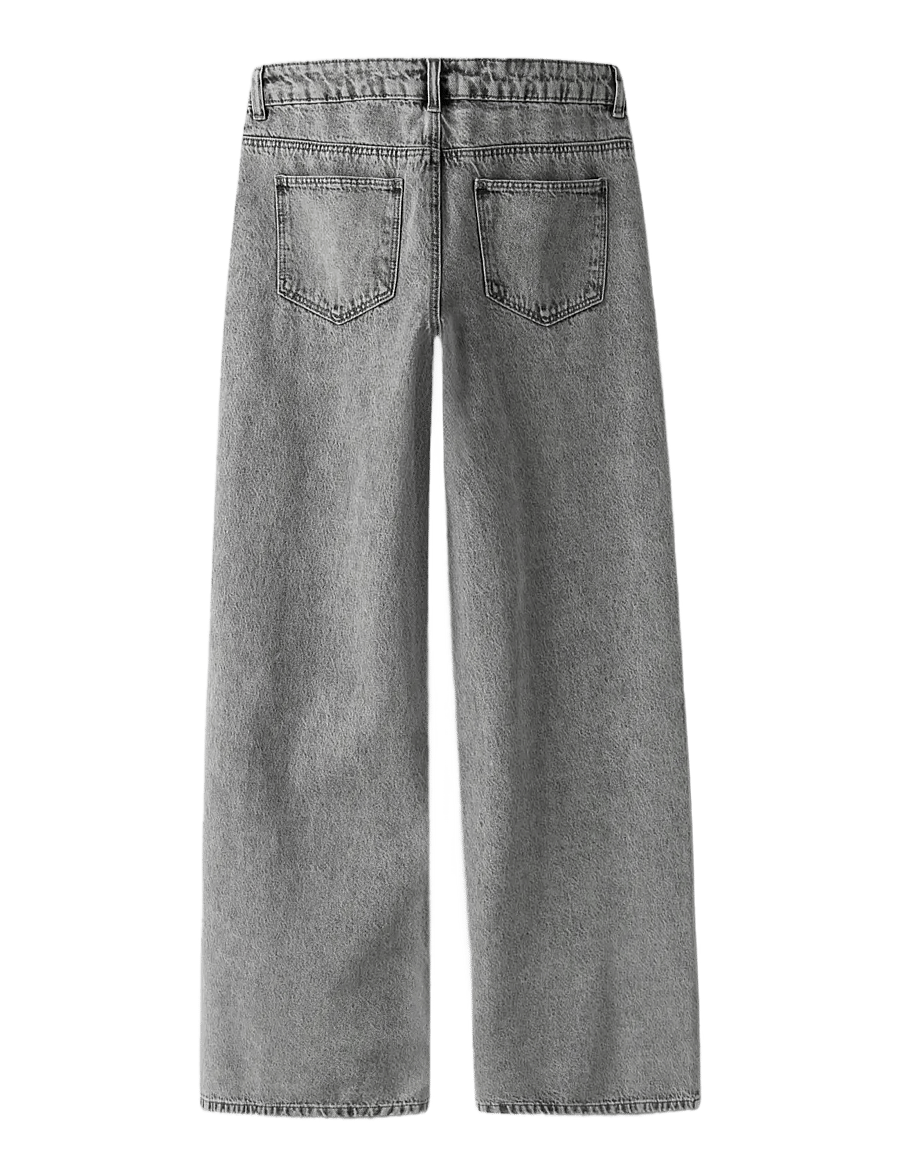 LMTD - NLFBIRM LW WIDE PANT NOOS - pantalons larges - light grey denim - 2