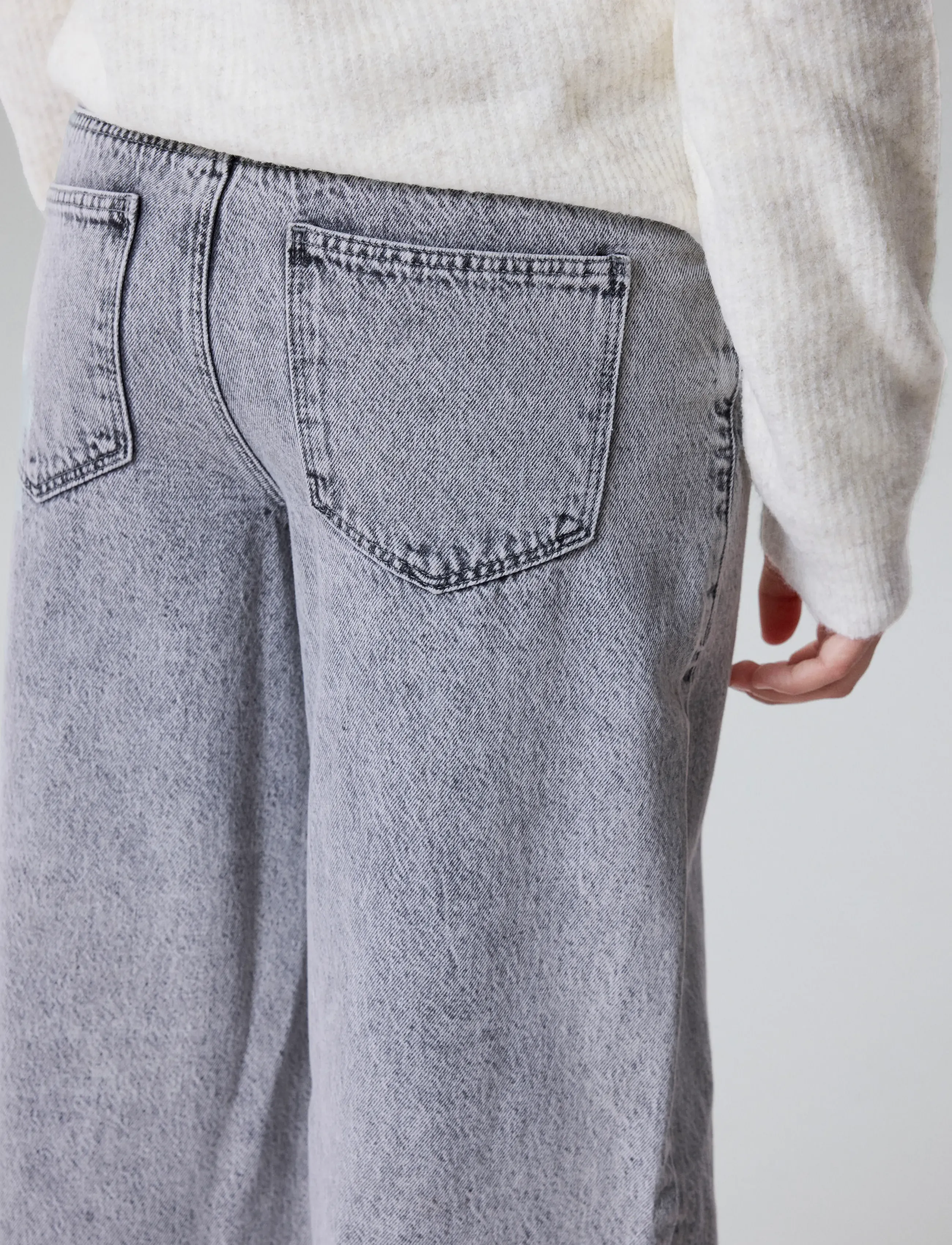 LMTD NLFBIRM LW WIDE PANT NOOS - Wide leg jeans - LIGHT GREY DENIM / grey