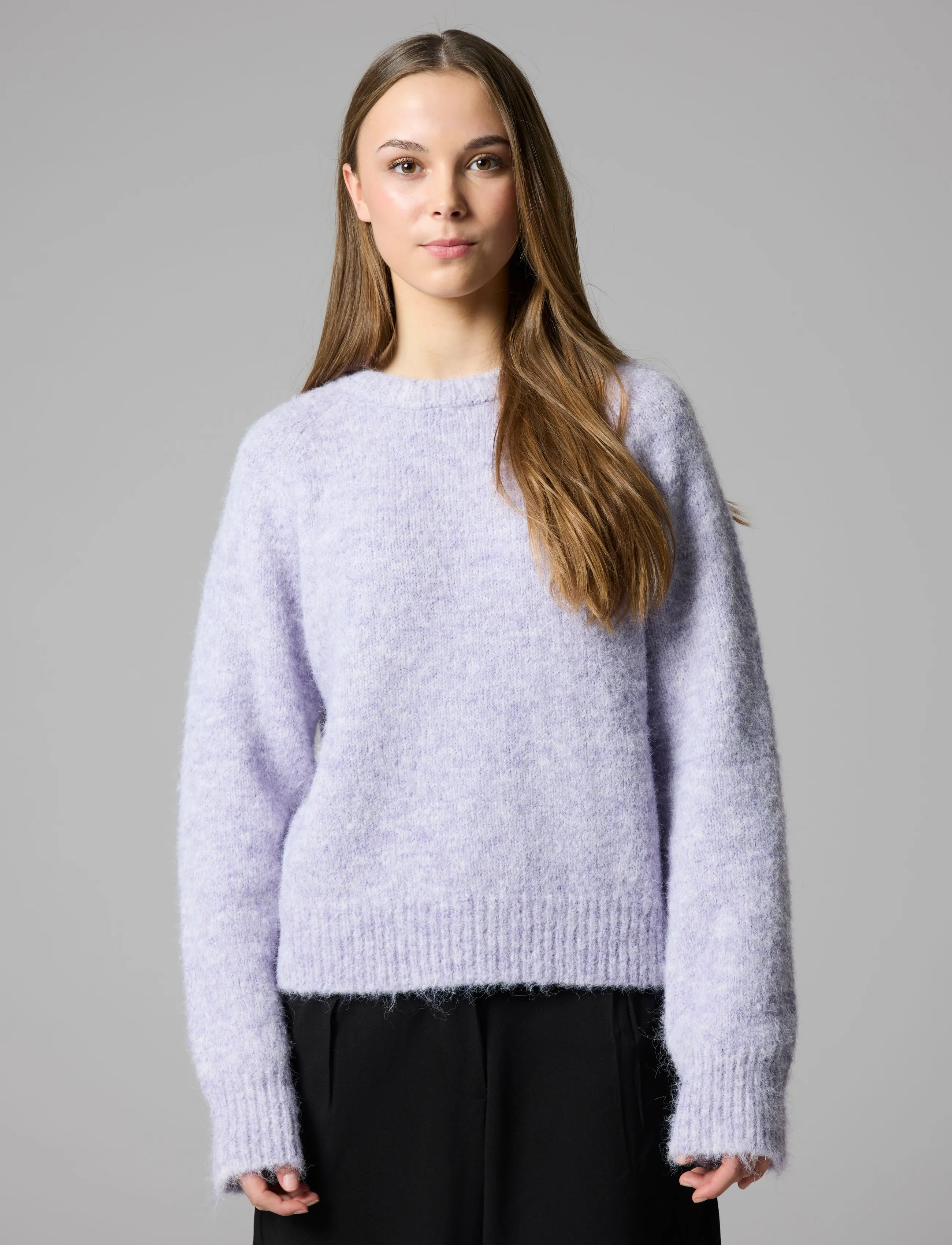 LMTD - NLFBULLO LS SHORT KNIT - džemprid - misty lilac - 2