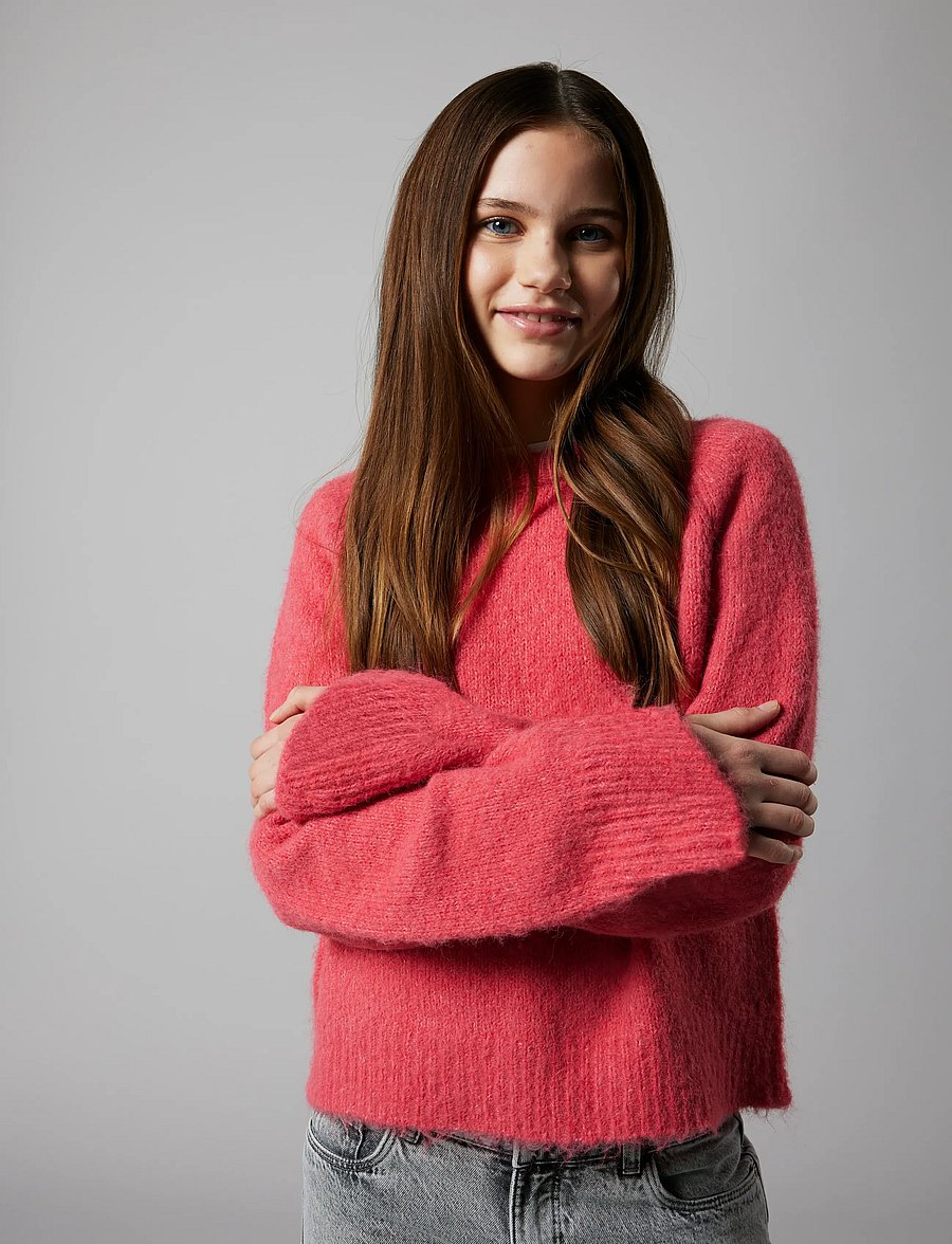 LMTD - NLFBULLO LS SHORT KNIT - peysur - party punch - 5