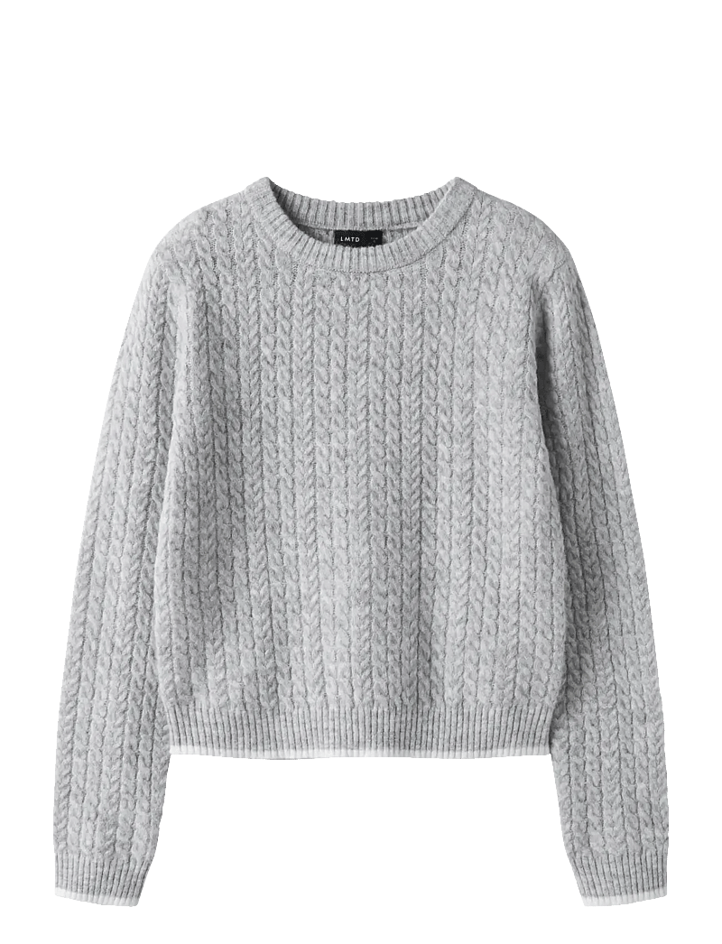 LMTD - NLFKAVES LS SHORT S KNIT - trøjer - light grey melange - 1
