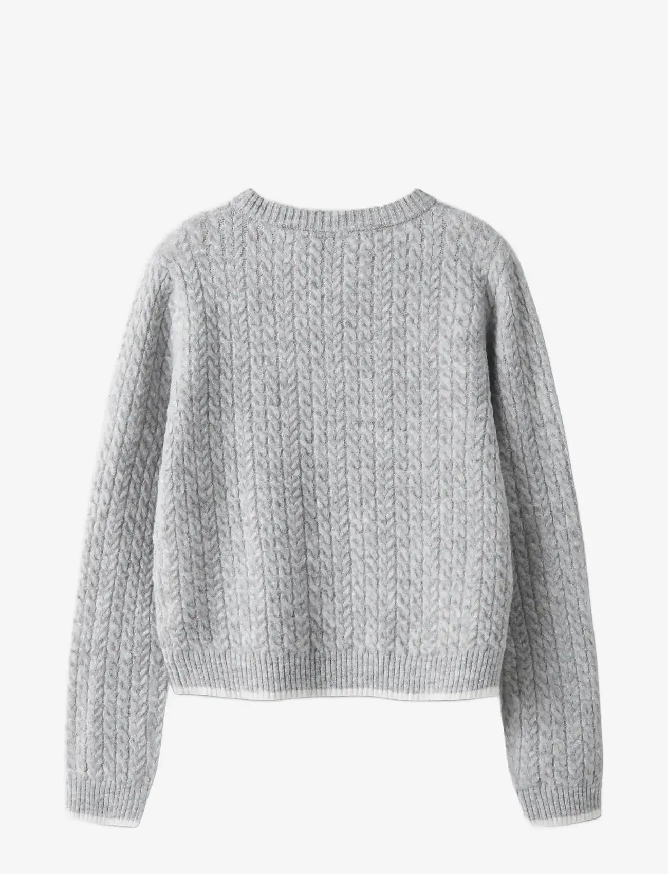 LMTD - NLFKAVES LS SHORT S KNIT - trøjer - light grey melange - 2