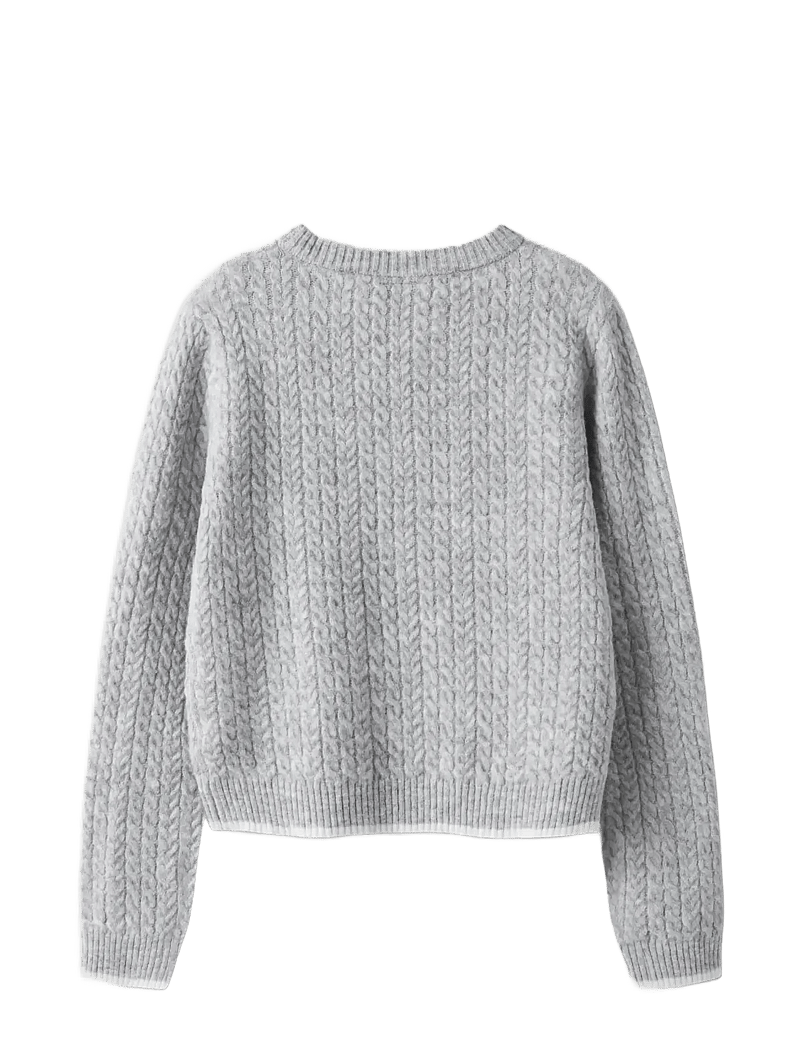 LMTD - NLFKAVES LS SHORT S KNIT - trøjer - light grey melange - 2