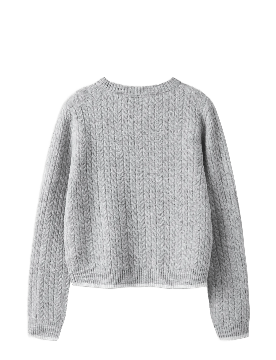 LMTD - NLFKAVES LS SHORT S KNIT - džemperi - light grey melange - 2