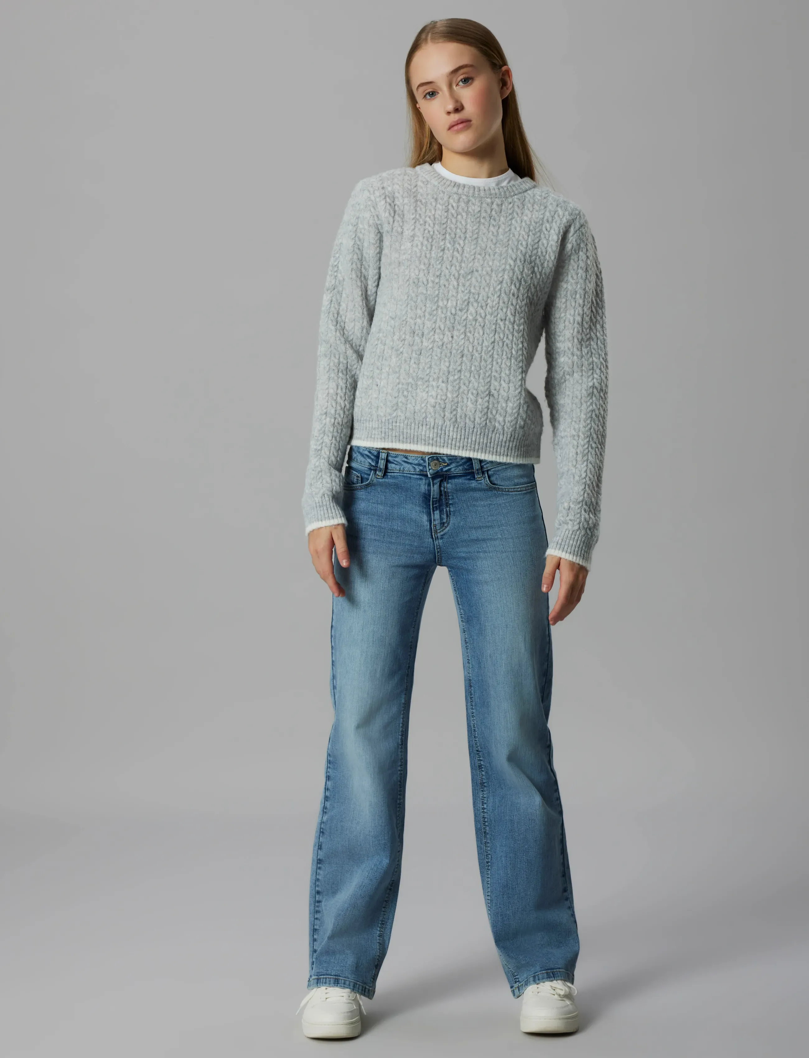 LMTD - NLFKAVES LS SHORT S KNIT - jumpers - light grey melange - 3