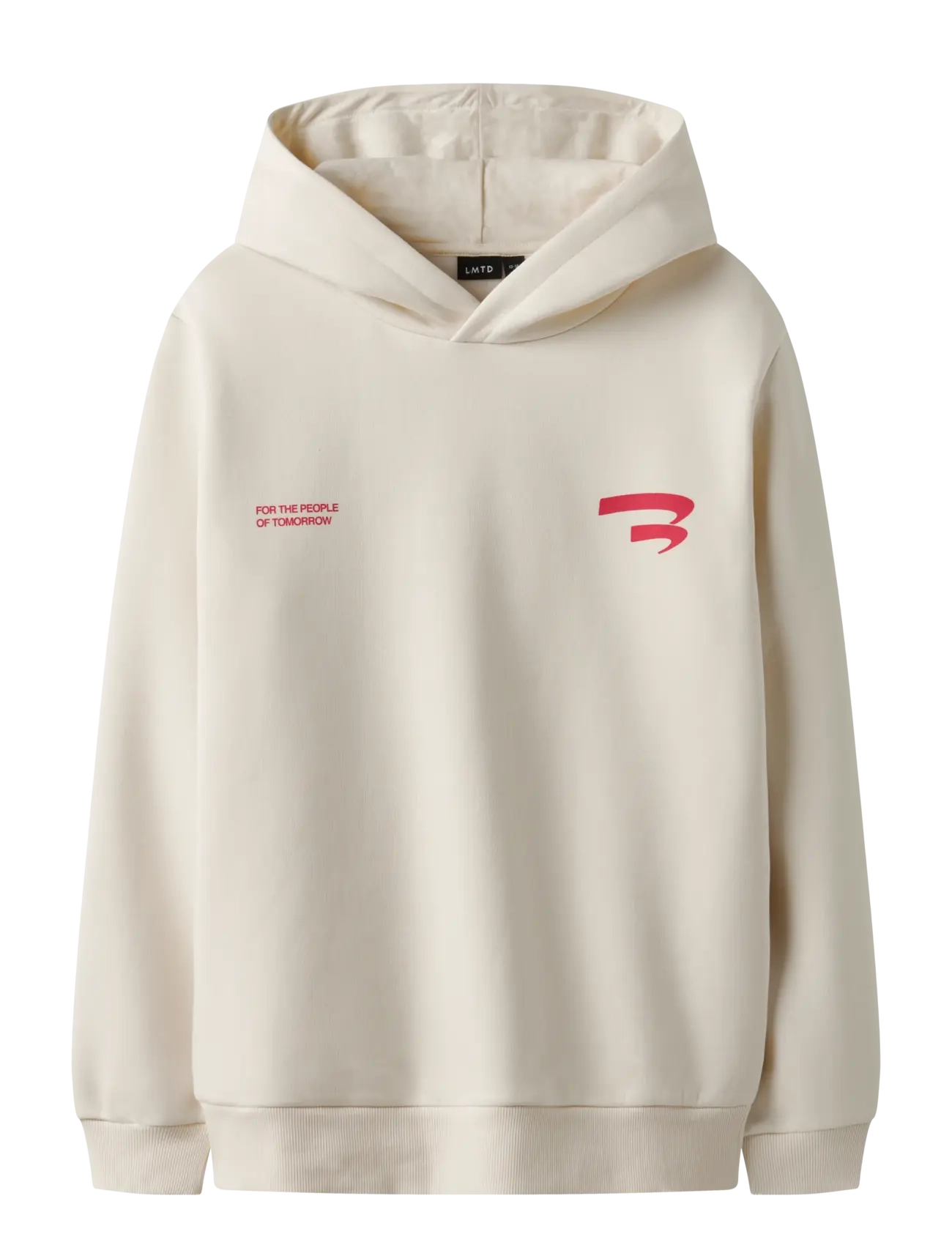 LMTD NLNBASE LS L SWEAT W. HOOD - LMTD - TURTLEDOVE / cream