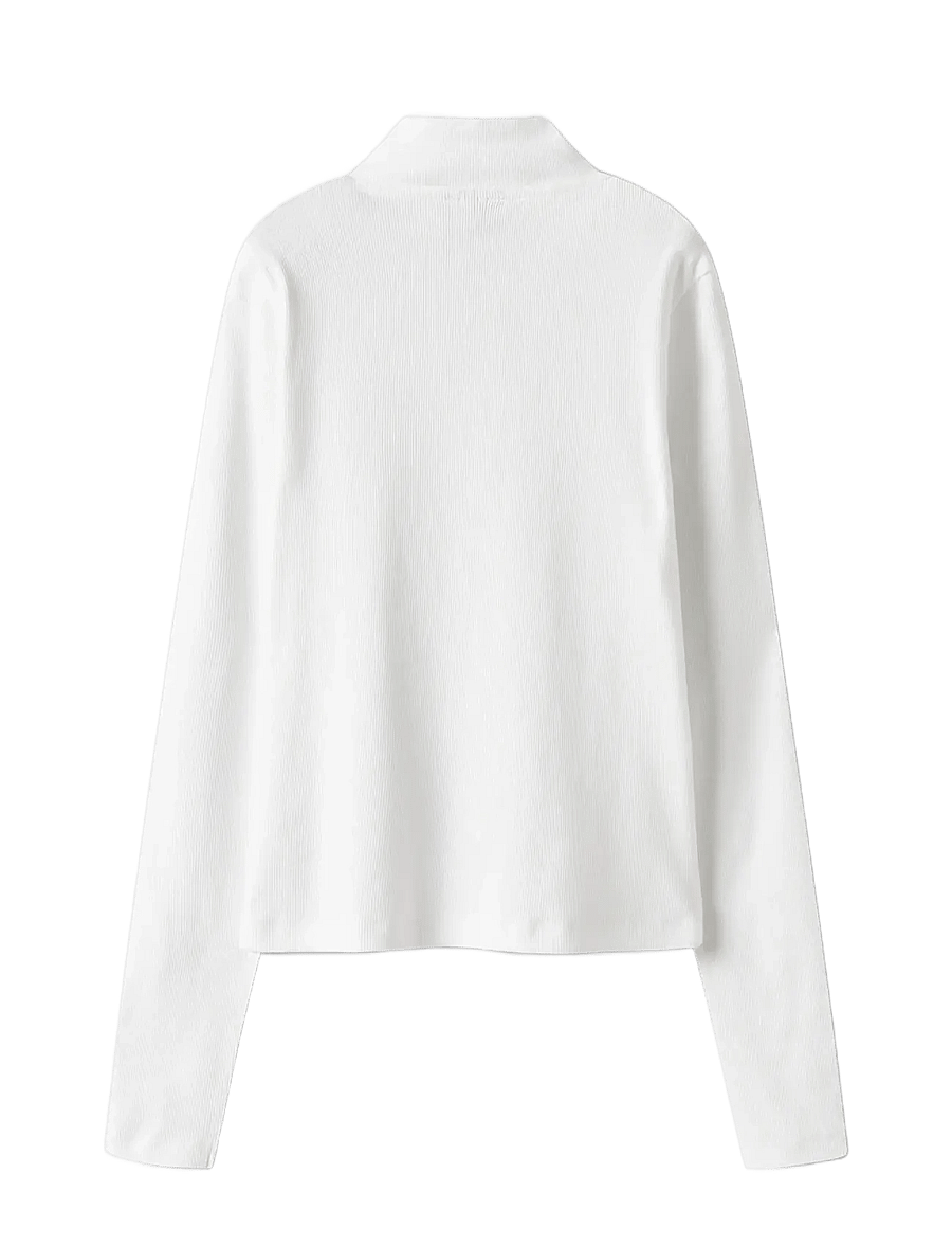 LMTD - NLFHINAJA LS SHORT S HALF ZIP TOP - trøjer - bright white - 1