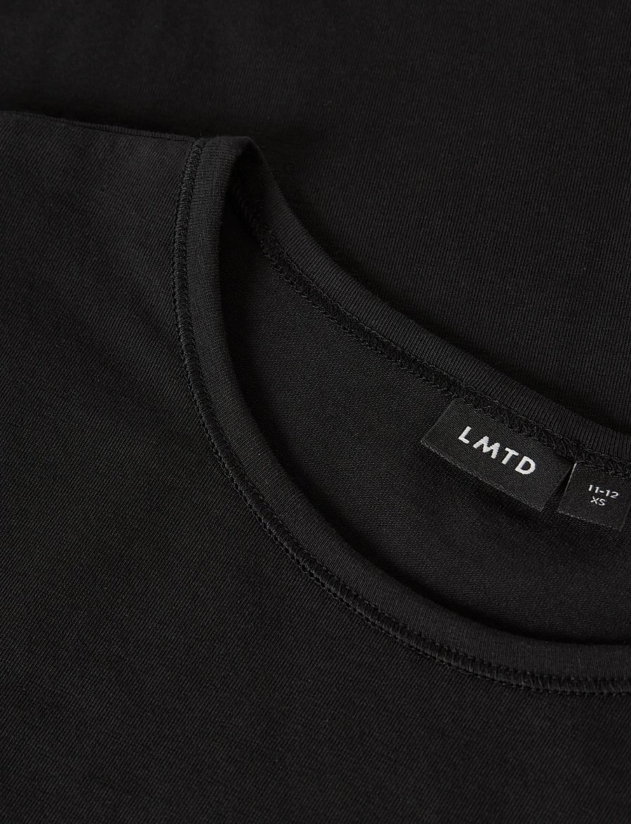 LMTD - NLFBOVAS LS SHORT S TOP NOOS - långärmade t-shirts - black - 3
