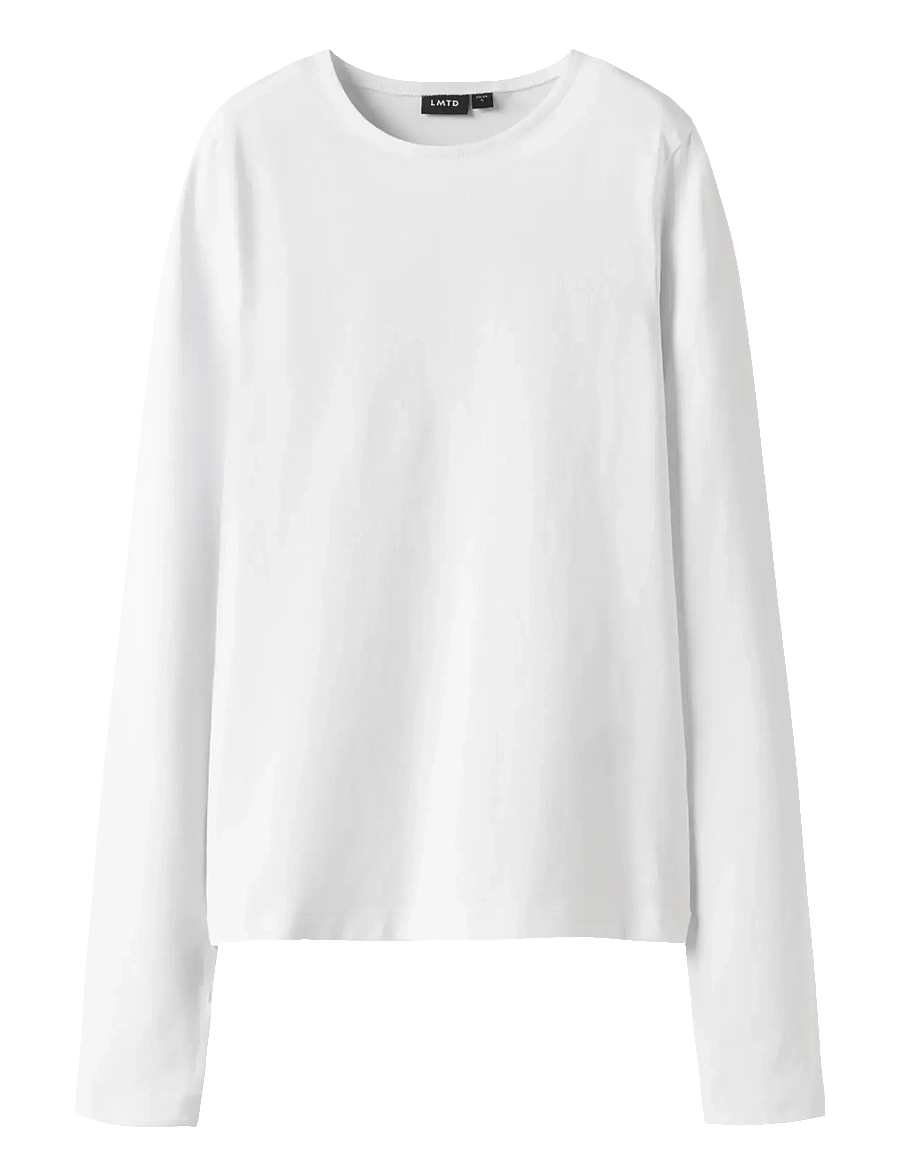 LMTD - NLFBOVAS LS SHORT S TOP NOOS - långärmade t-shirts - bright white - 1