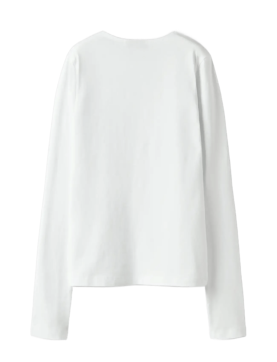 LMTD - NLFBOVAS LS SHORT S TOP NOOS - långärmade t-shirts - bright white - 2