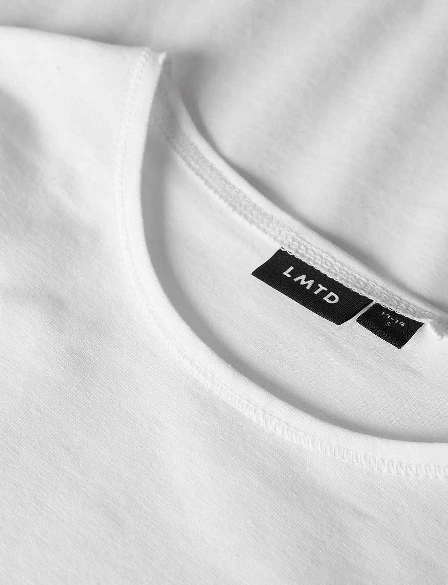 LMTD - NLFBOVAS LS SHORT S TOP NOOS - långärmade t-shirts - bright white - 3