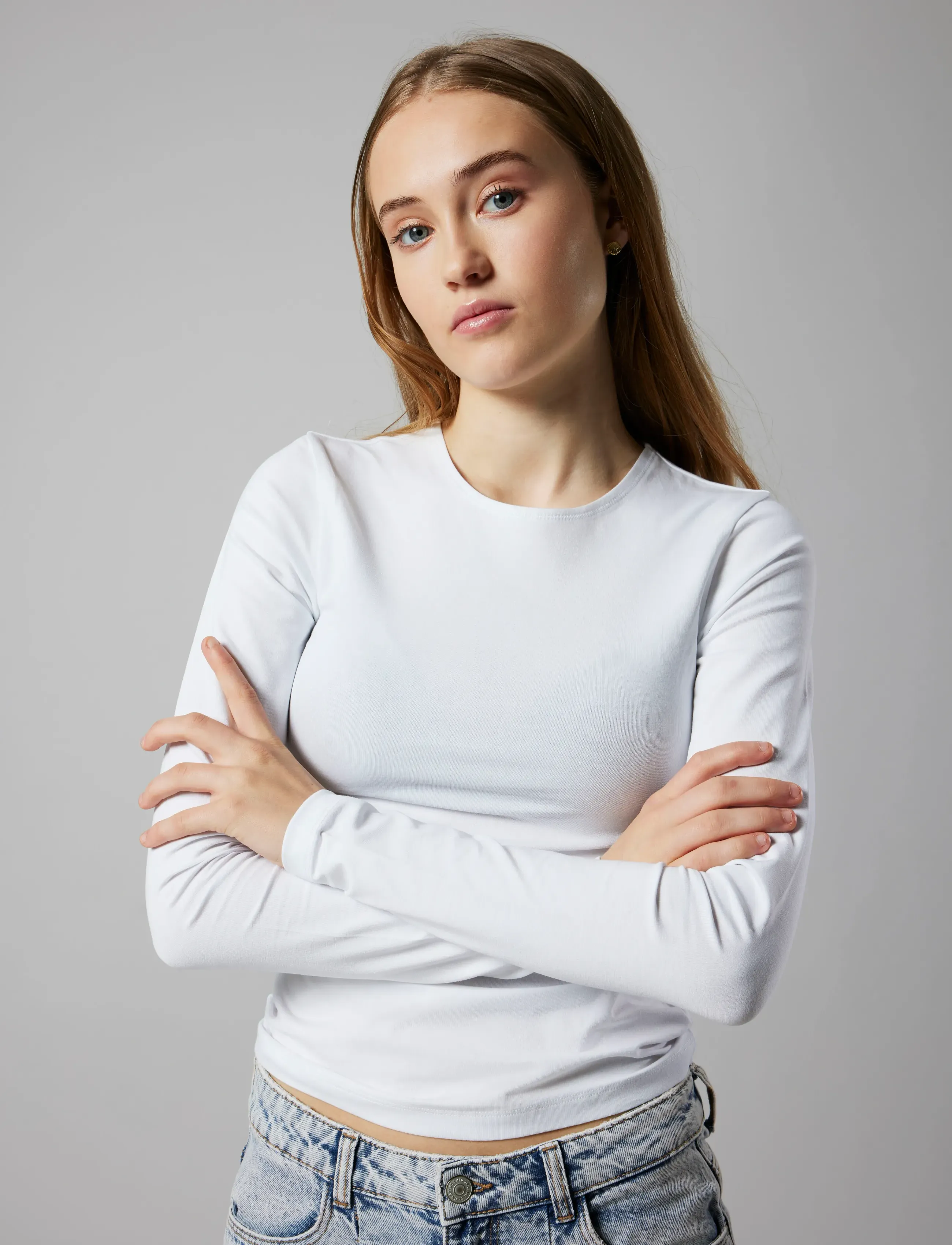 LMTD - NLFBOVAS LS SHORT S TOP NOOS - długi rękaw - bright white - 5
