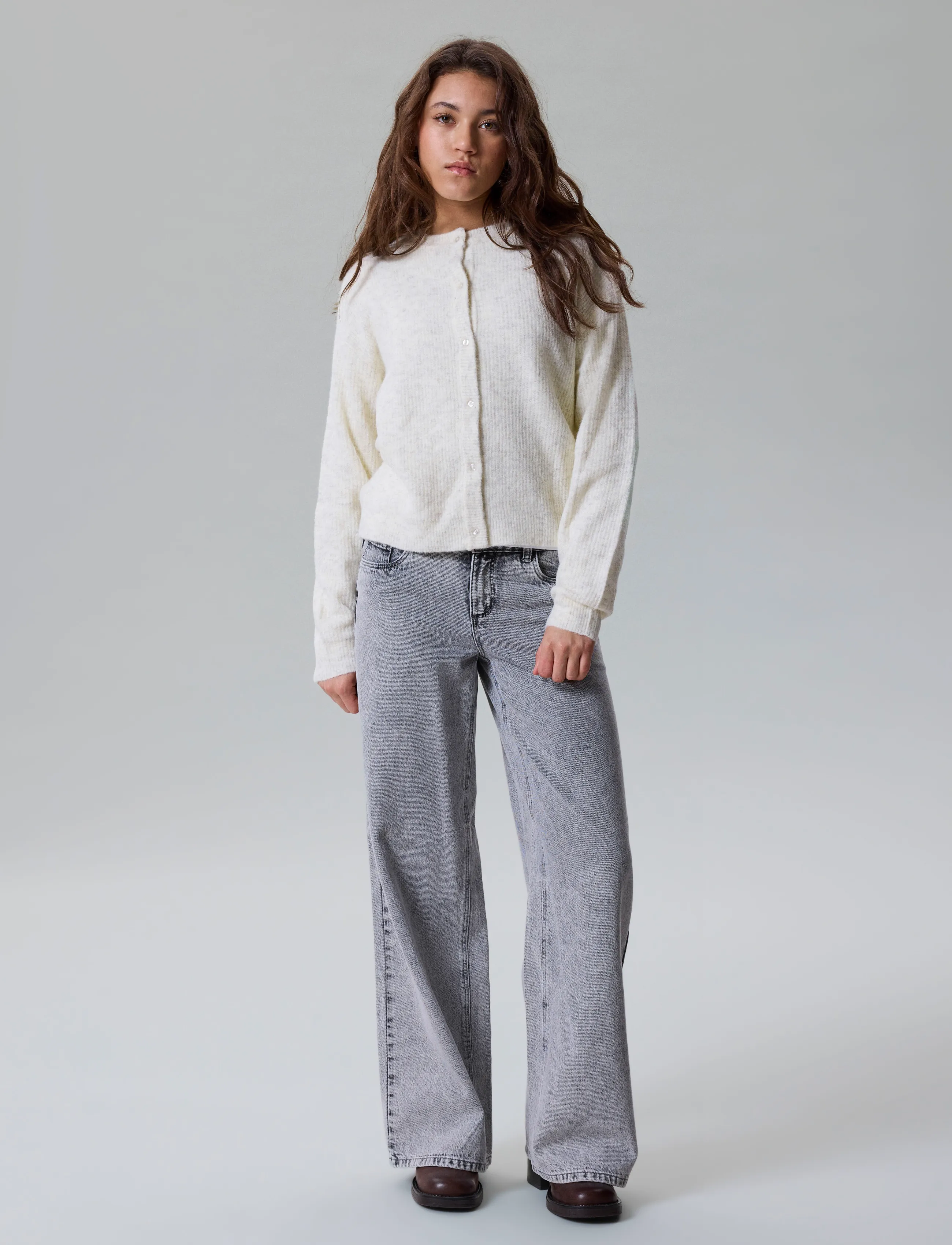 LMTD - NLFKLEAVE LS SHORT KNIT CARDIGAN NOOS - kardiganid - antique white - 2