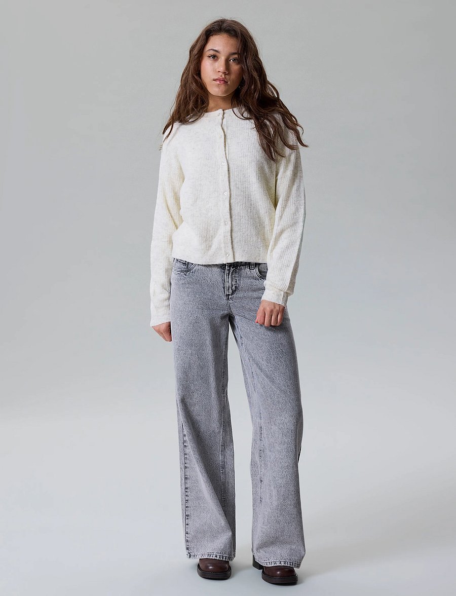LMTD - NLFKLEAVE LS SHORT KNIT CARDIGAN NOOS - kardiganid - antique white - 2