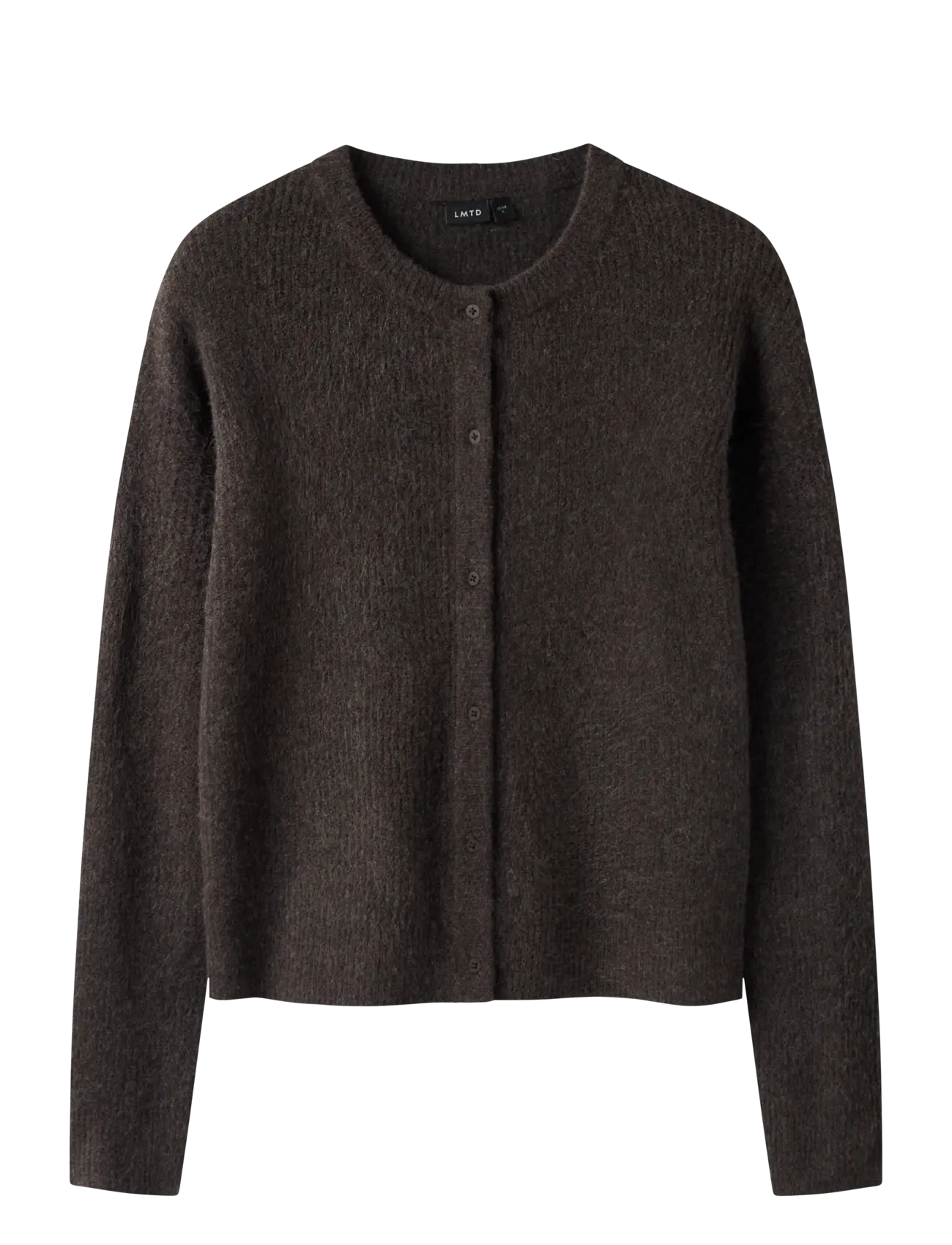 LMTD NLFKLEAVE LS SHORT KNIT CARDIGAN NOOS - Prjónafatnaður - CHOCOLATE BROWN / brown