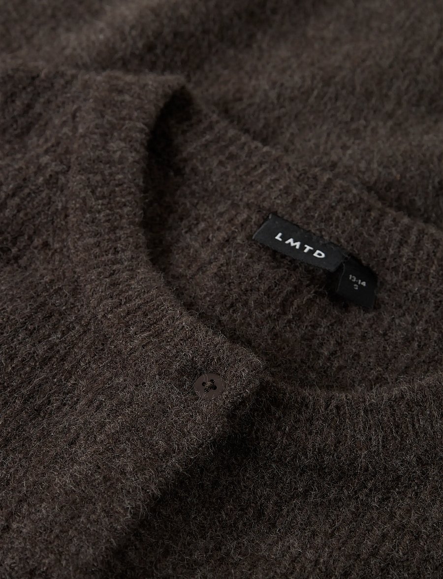 LMTD - NLFKLEAVE LS SHORT KNIT CARDIGAN NOOS - cardigans - chocolate brown - 4