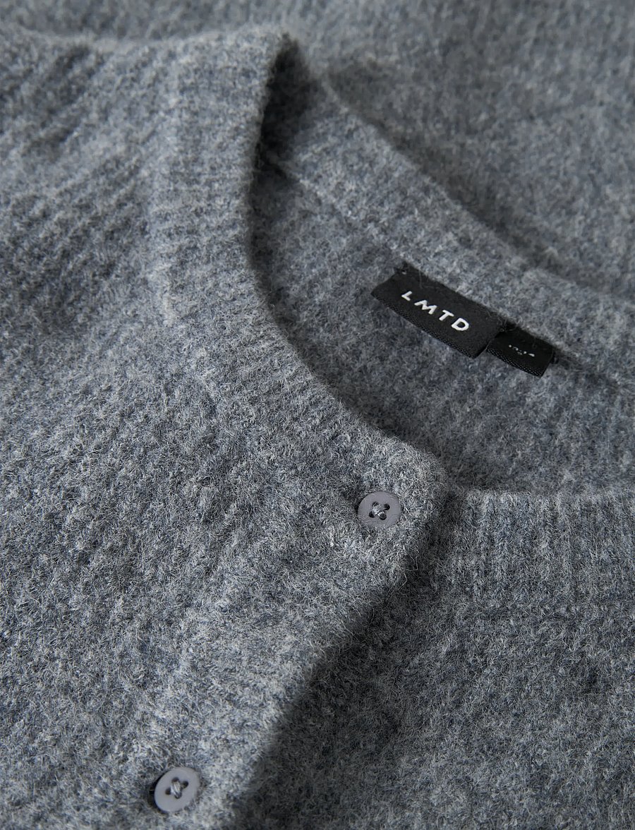 LMTD - NLFKLEAVE LS SHORT KNIT CARDIGAN NOOS - cardigans - grey melange - 3