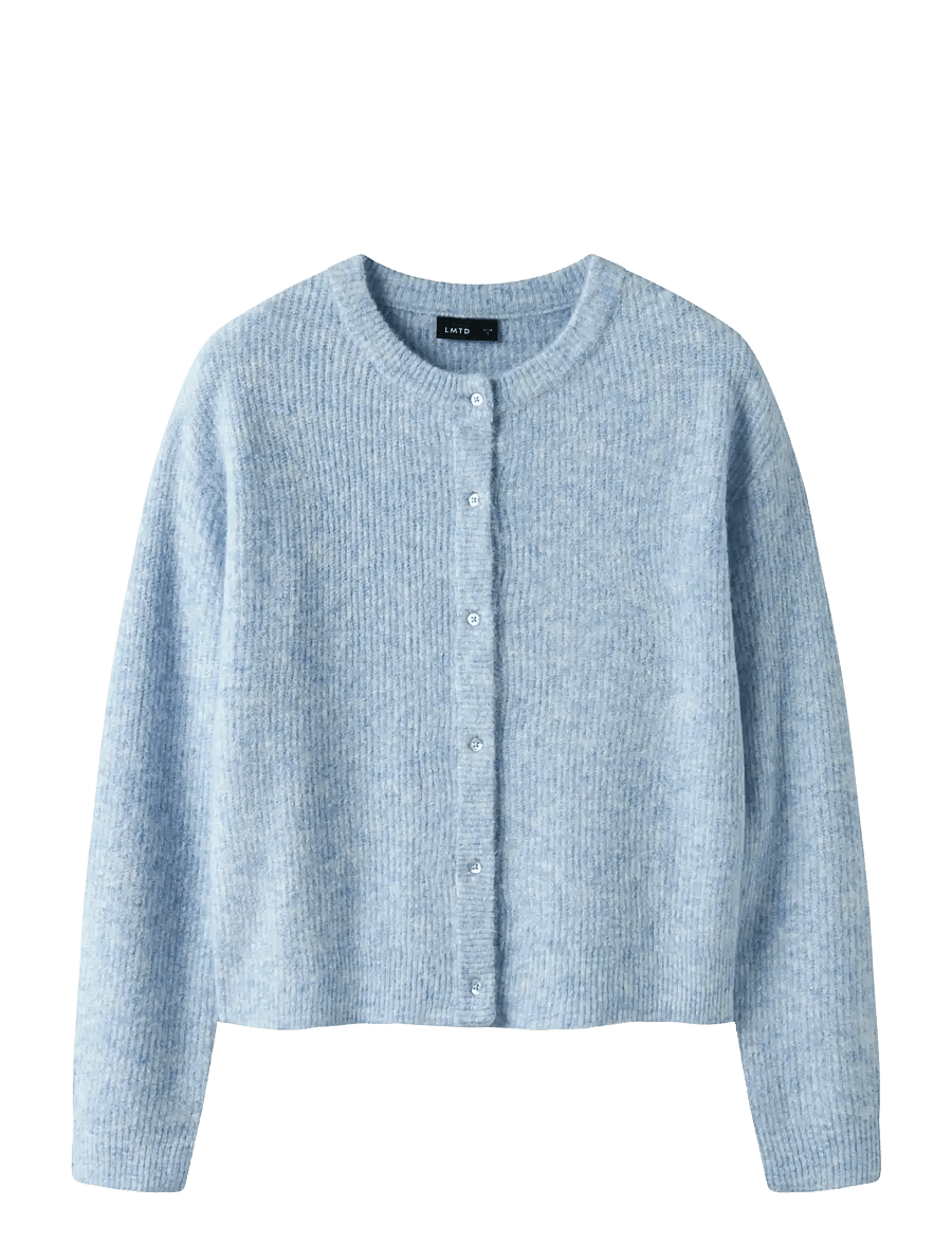 LMTD - NLFKLEAVE LS SHORT KNIT CARDIGAN NOOS - cardigans - kentucky blue - 0