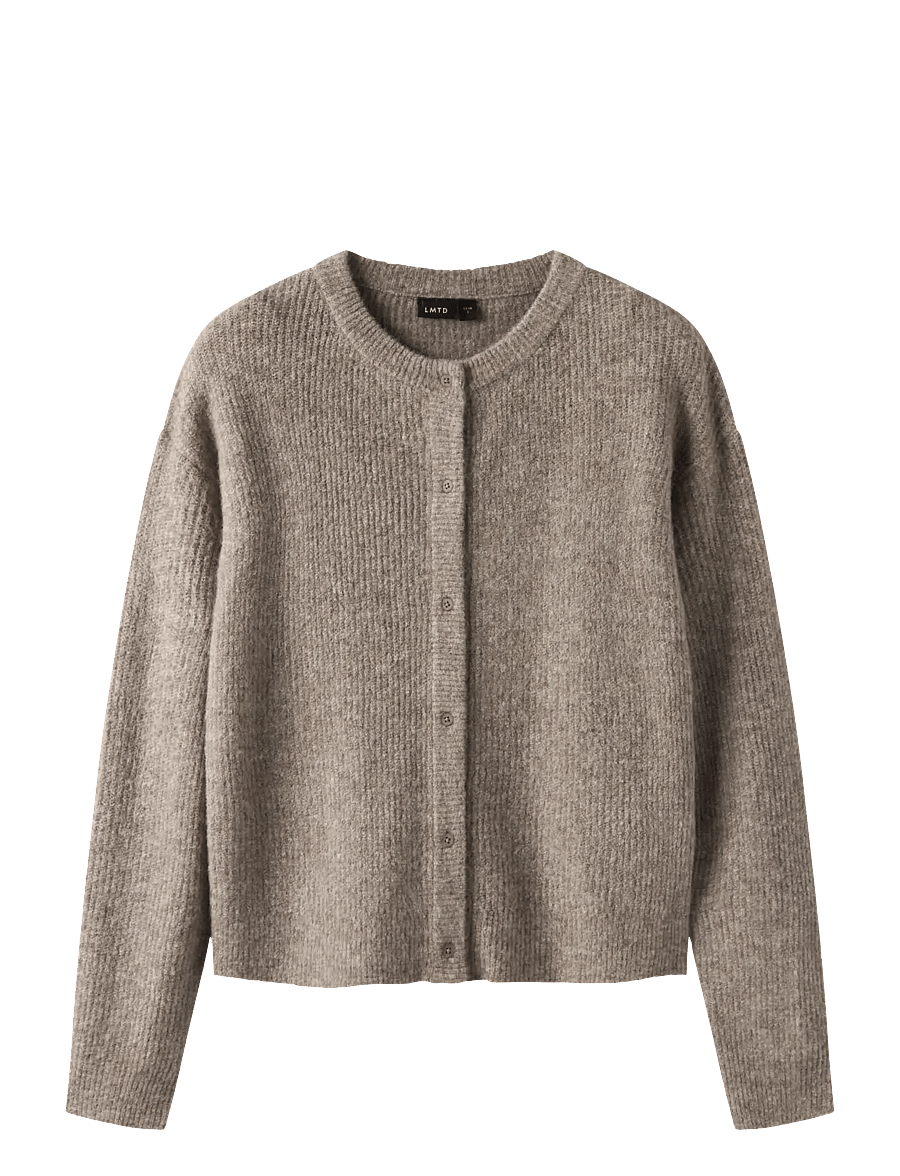 LMTD - NLFKLEAVE LS SHORT KNIT CARDIGAN NOOS - cardigans - mocha meringue - 0