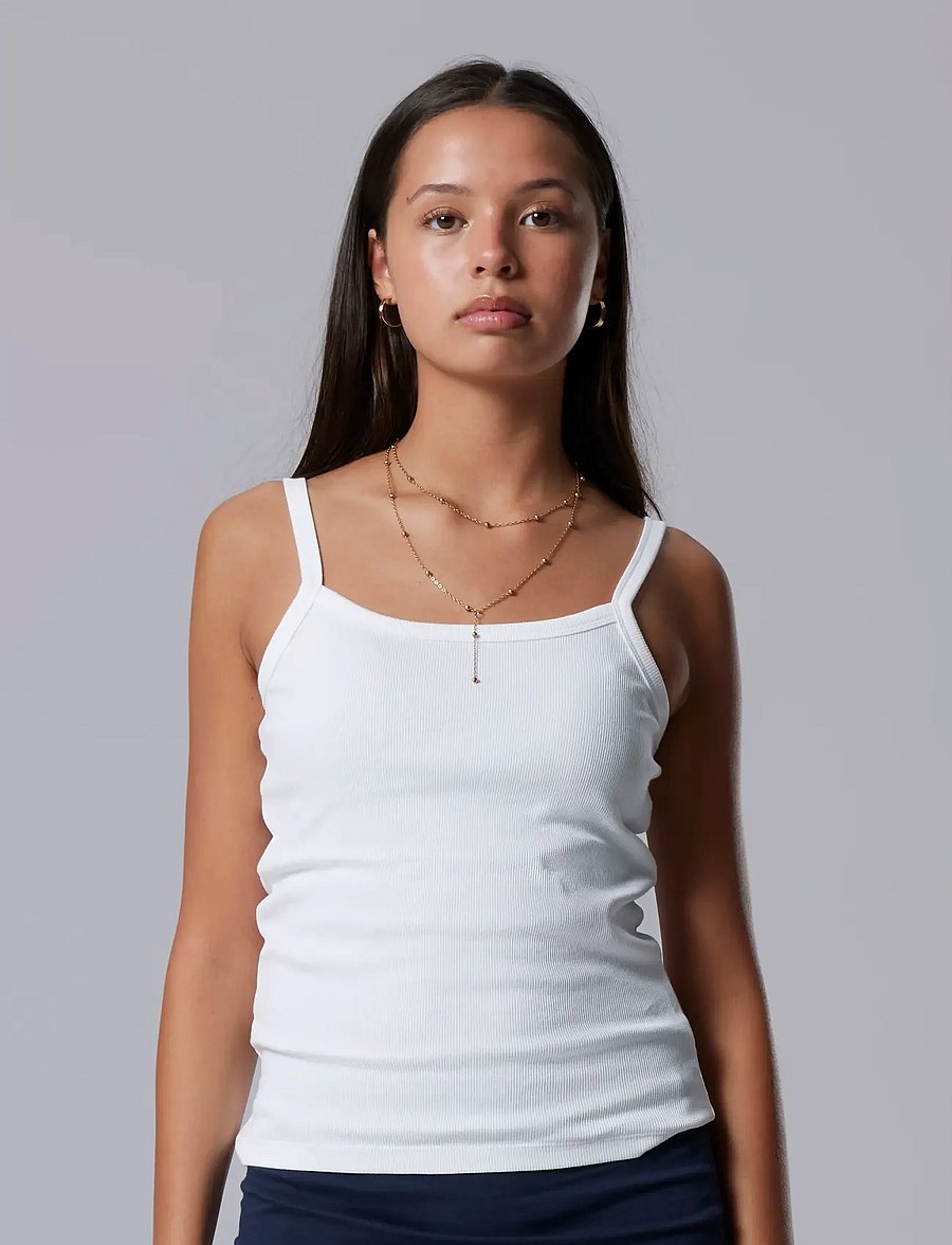 LMTD - NLFHINAJA STRAP TOP NOOS - tanktops - bright white - 4