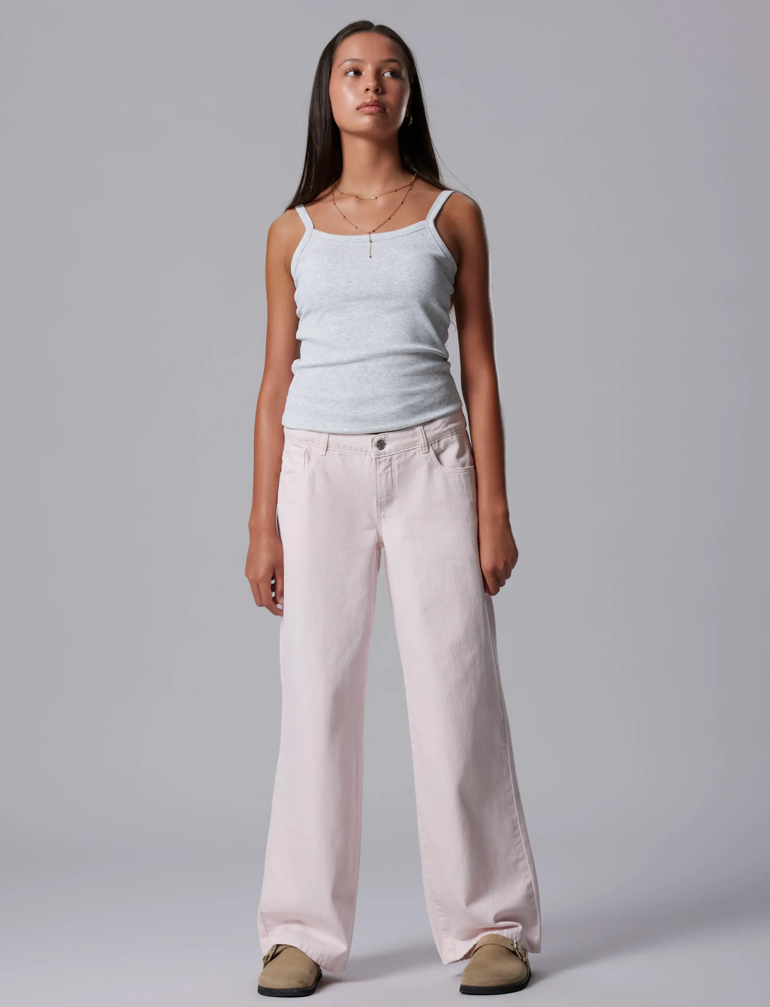 LMTD - NLFHINAJA STRAP TOP NOOS - topit - light grey melange - 3