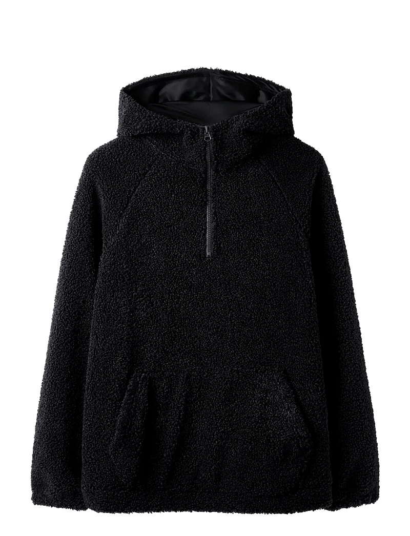LMTD - NLMBETTO LS SHERPA HALF ZIP L SWEAT - hættetrøjer - dark grey - 1