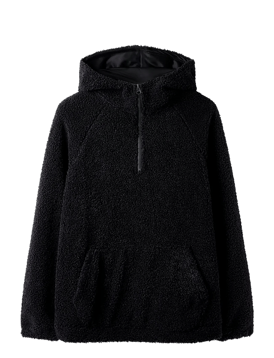 LMTD - NLMBETTO LS SHERPA HALF ZIP L SWEAT - kapuzenpullover - dark grey - 1