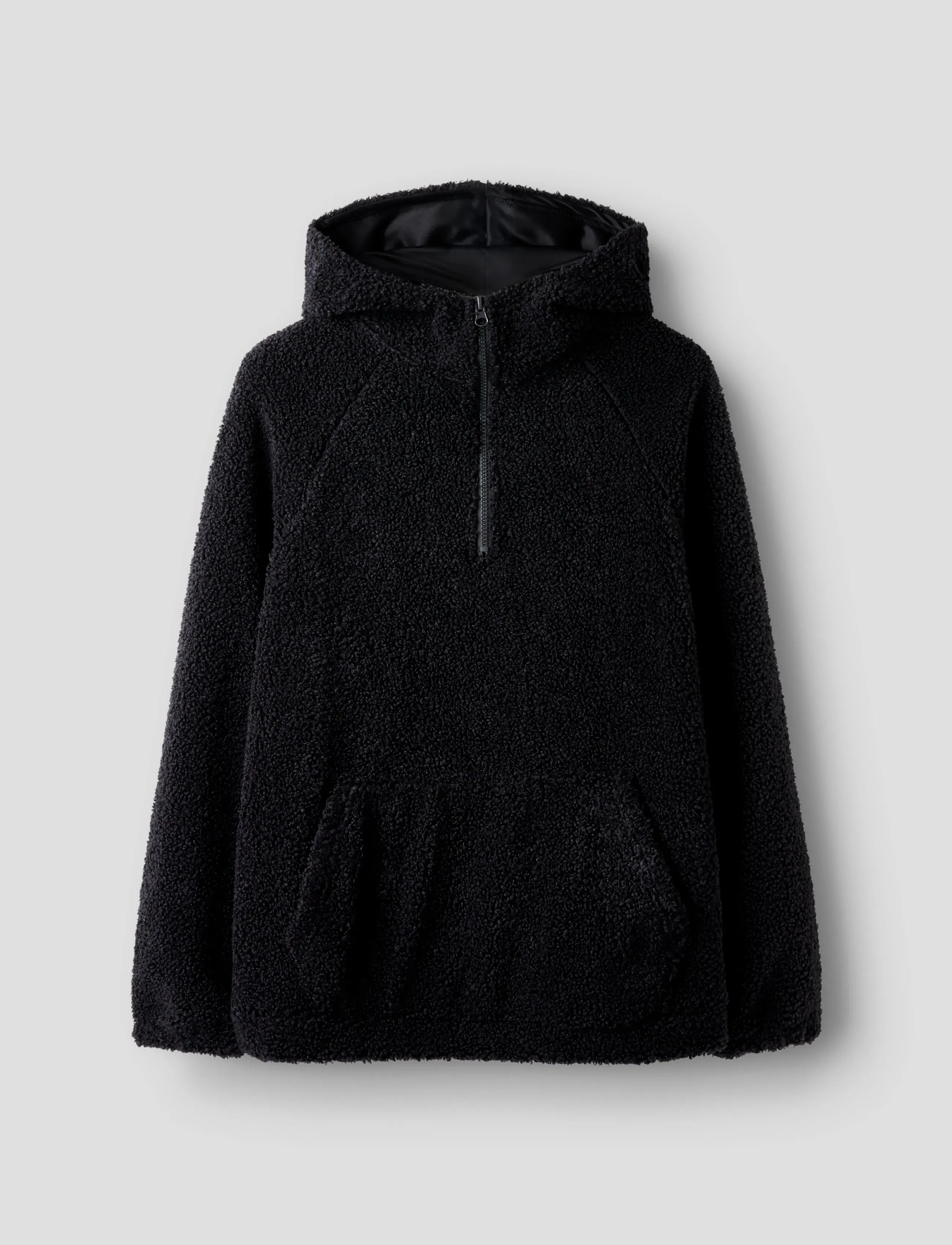 LMTD NLMBETTO LS SHERPA HALF ZIP L SWEAT - Överdelar - DARK GREY / grey