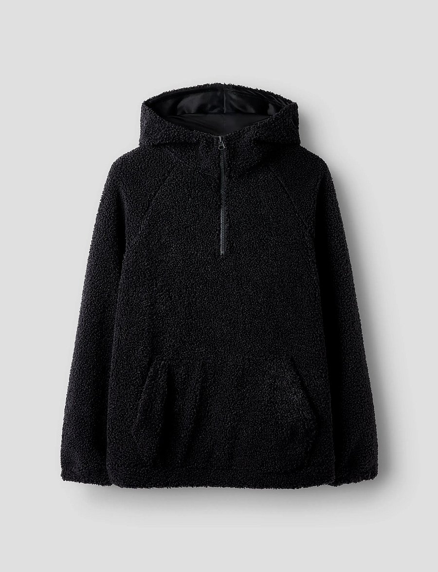 LMTD - NLMBETTO LS SHERPA HALF ZIP L SWEAT - kapuzenpullover - dark grey - 0