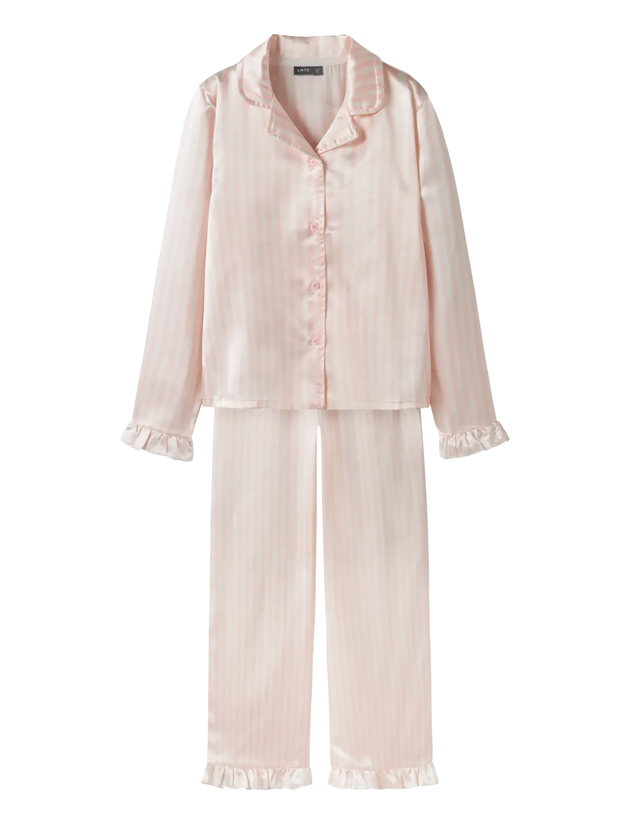 LMTD Nlfnightystripes Pyjamas Set Pink - 158-164 - Kinder