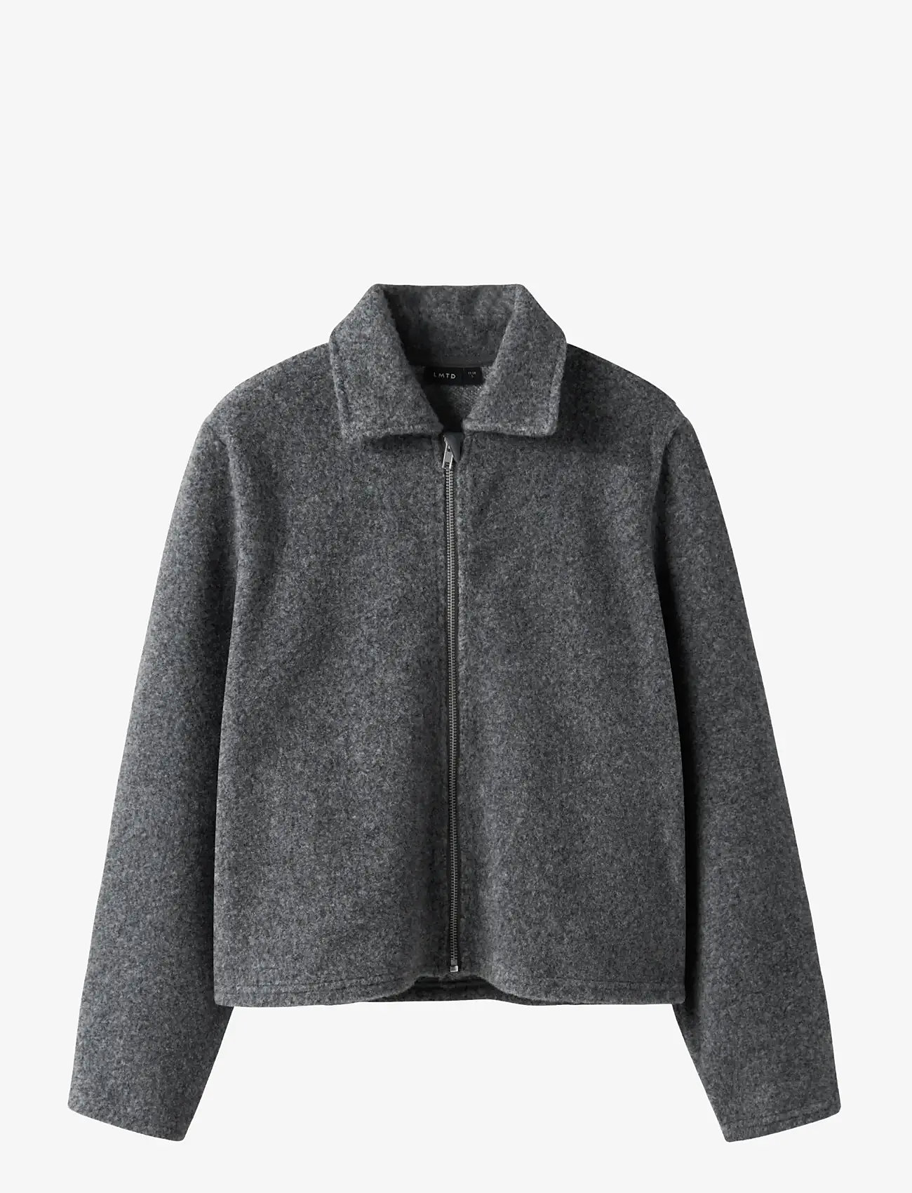LMTD - NLFBARIA LS SHORT ZIP JACKET - fleecejacken - dark grey melange - 1