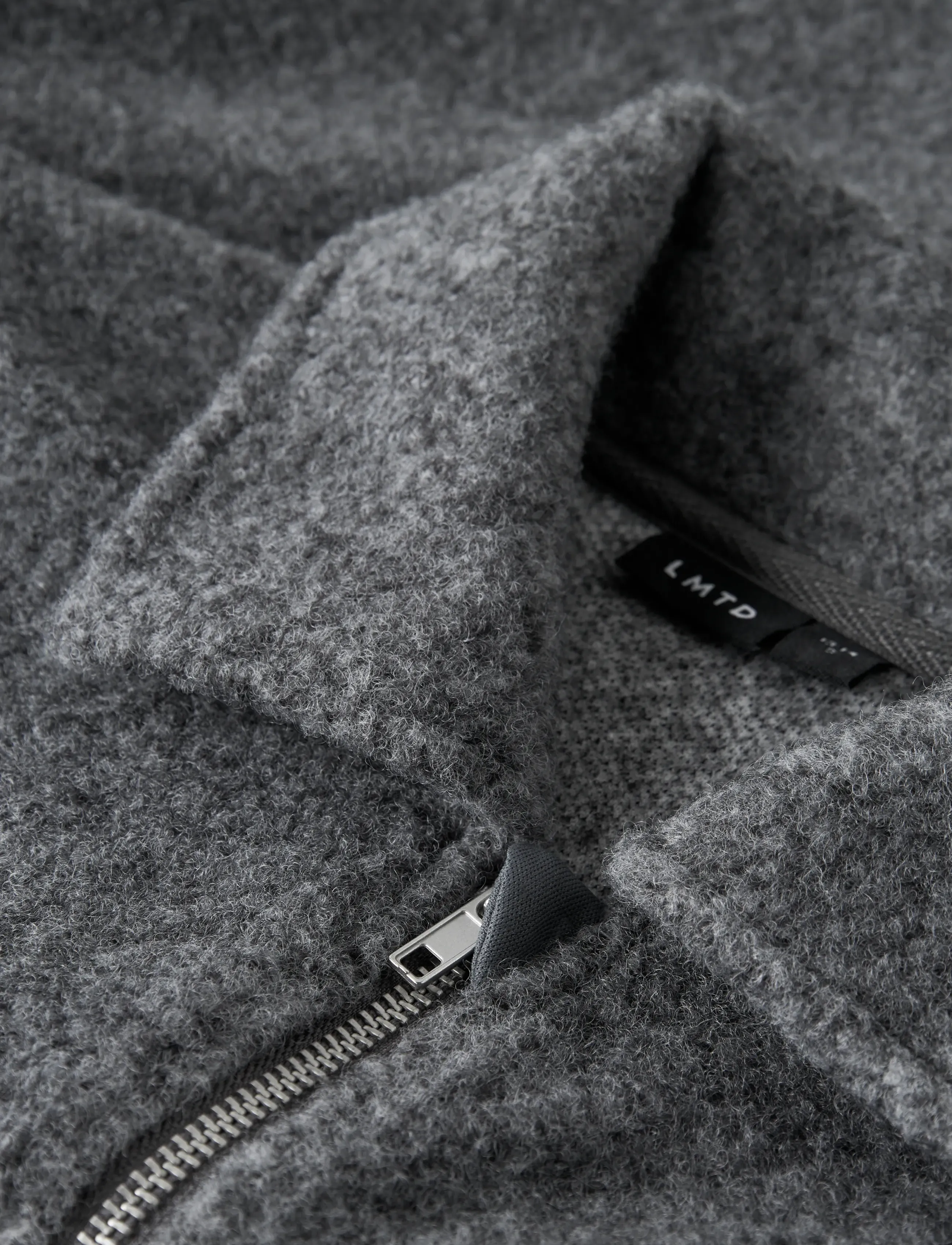 LMTD - NLFBARIA LS SHORT ZIP JACKET - fleece - dark grey melange - 3
