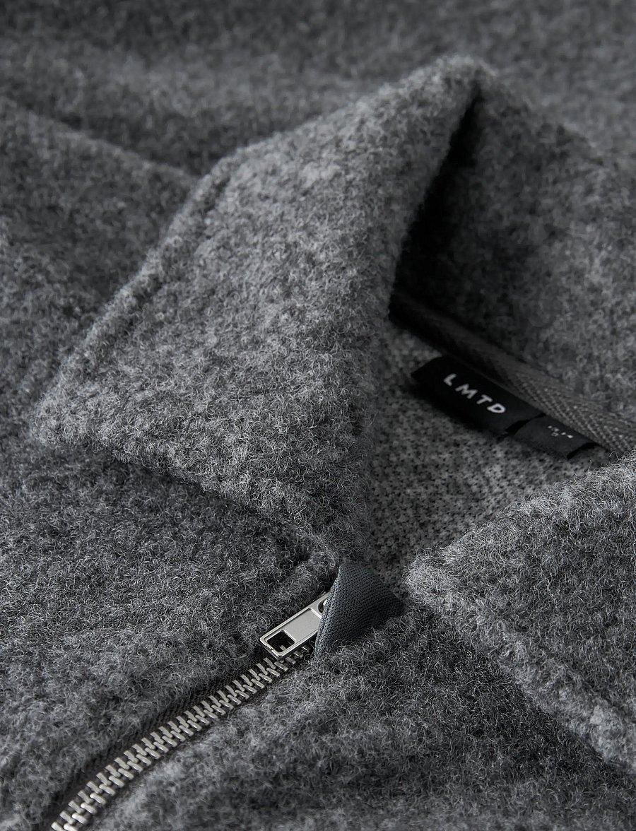 LMTD - NLFBARIA LS SHORT ZIP JACKET - fleecejacken - dark grey melange - 3
