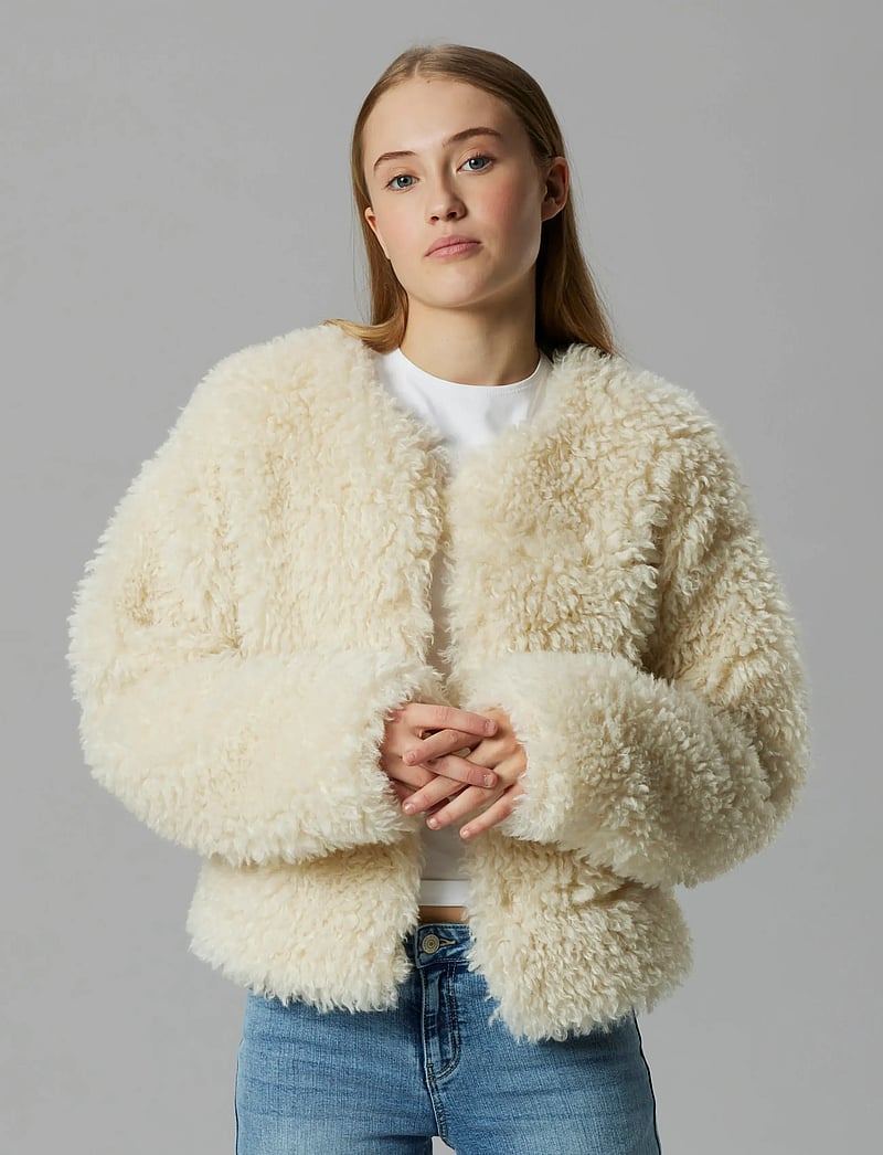 LMTD - NLFBERRY LS SHORT JACKET - faux fur jakker - turtledove - 0